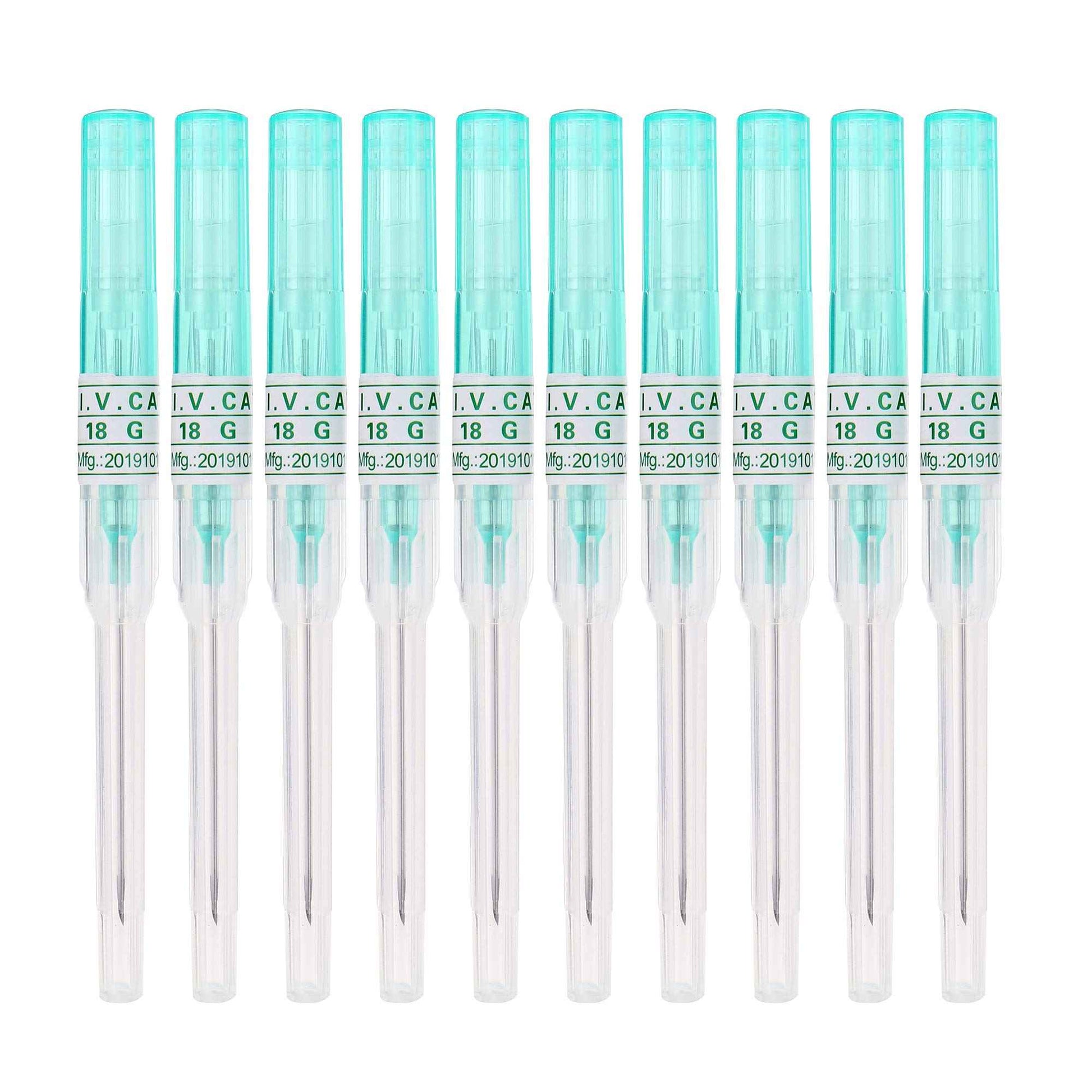 DOWEI Ear Nose Piercing Needles, 10pcs 18G Piercing Needles IV Catheter Needles Kit for IV Start Kits,Piercing Tools, Piercing Supplies (18G)