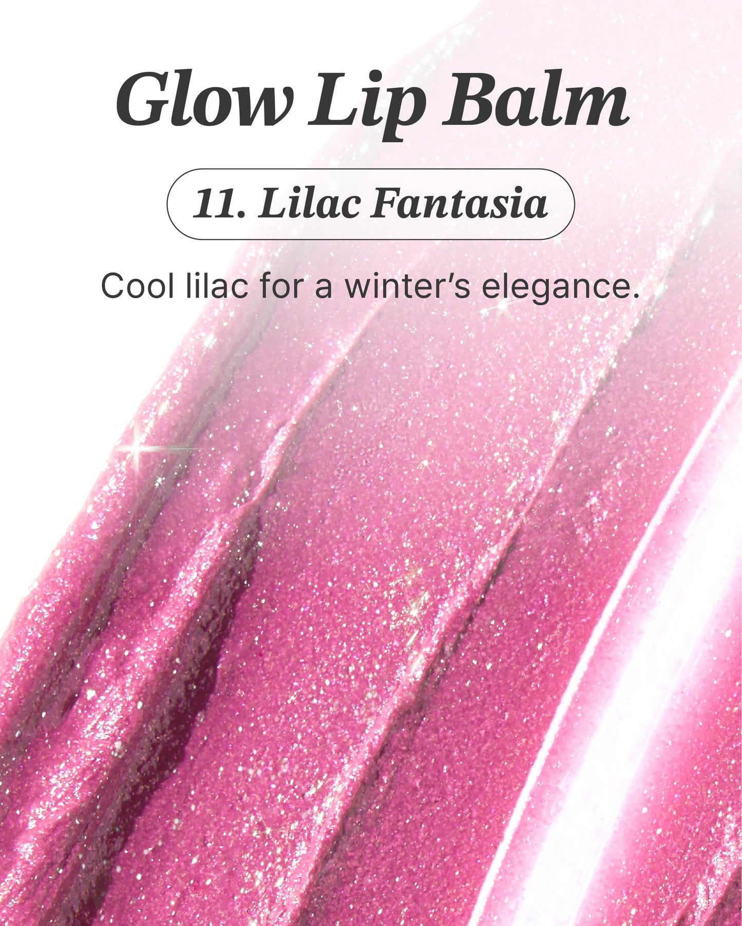 Glint Glow Lip Balm (Lilac Fantasia, 0.1oz) - Moisturizing Stain Lipstick with Shine for Natural Lips, Tinted Treatment. Luxurious Korean Skin Care Makeup. Chapped, Dry, Cracked Lips.