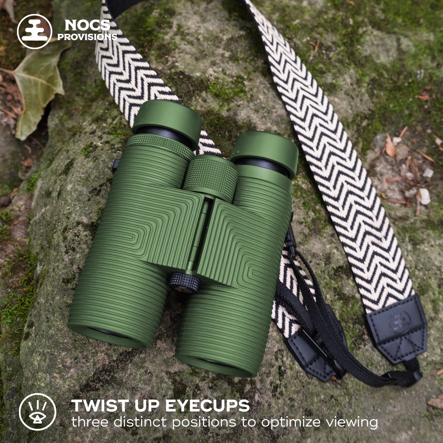 Nocs Provisions Pro Issue 8x42 Waterproof Binoculars, 8X Magnification, Phase Coated Bak4 Prism, Wide View Multi-Coated Lenses for Bird Watching, Wildlife Viewing & Stargazing - Canopy Green