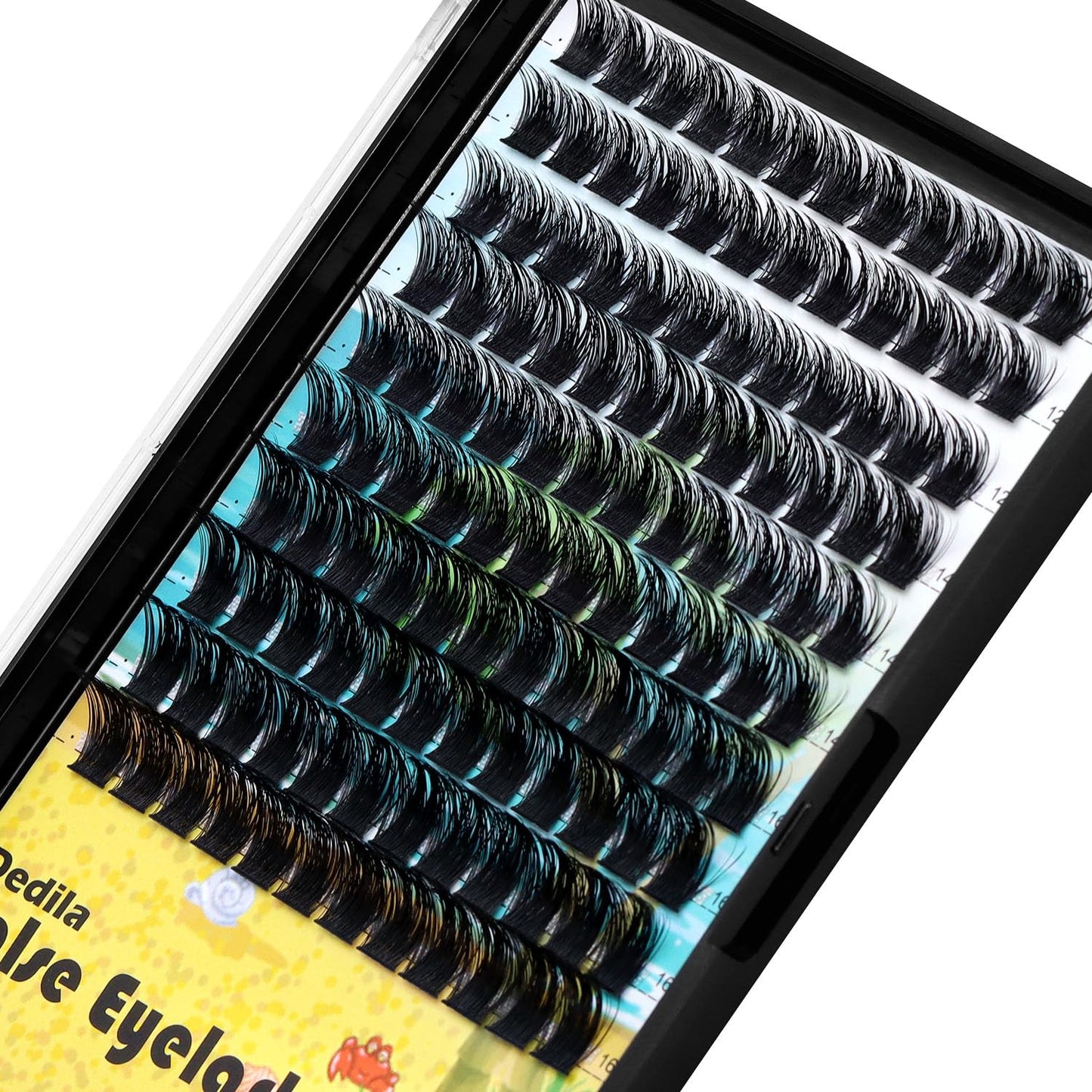 Dedila Large Pack Cluster Eyelash Extensions D Curl Wide Stem Mixed 10-12-14-16mm /12-14-16mm/14-16-18mm Individual False Eyelashes Dramatic Volume Eye Lashes Set (mixed 12-14-16mm)