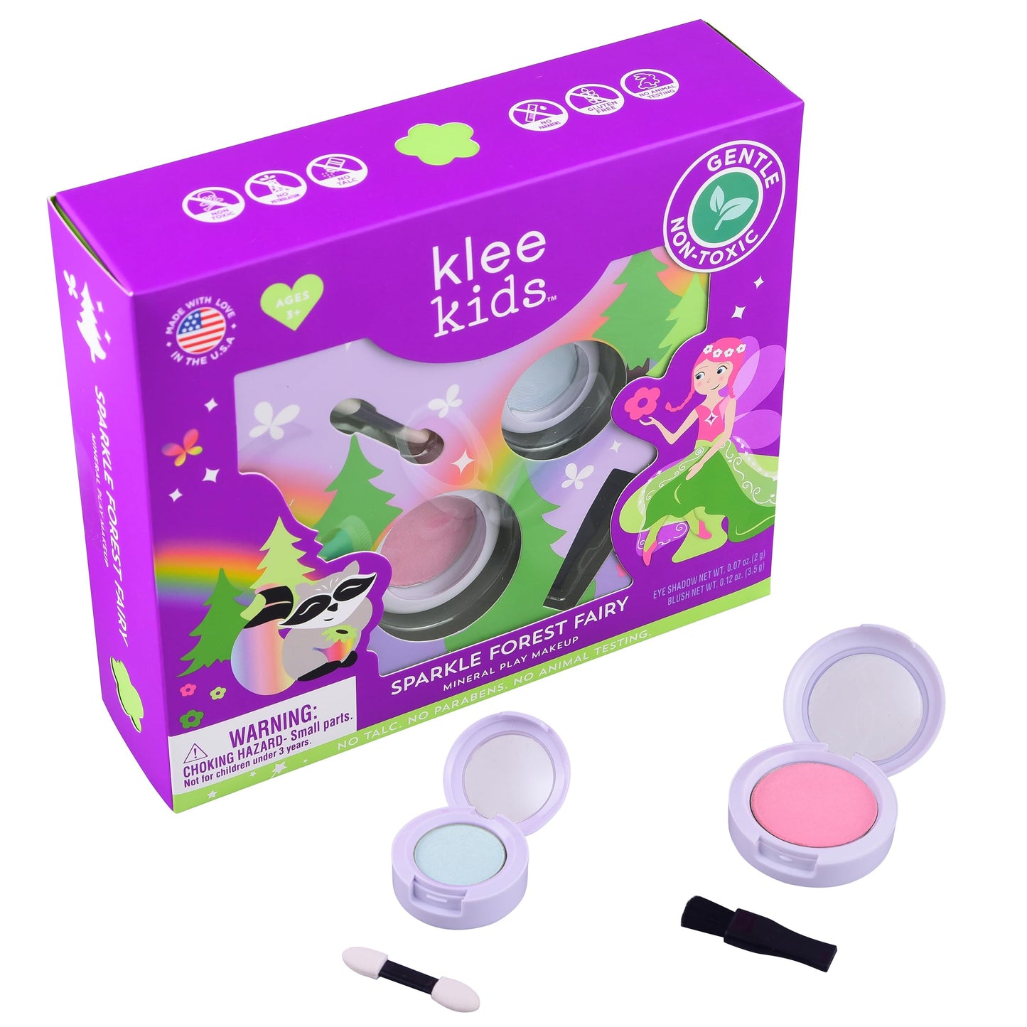 Luna Star Klee Kids Mini Play Makeup Kit. Gentle and Non-Toxic. Kid-Friendly. Made in USA. (Sparkle Forest Fairy)