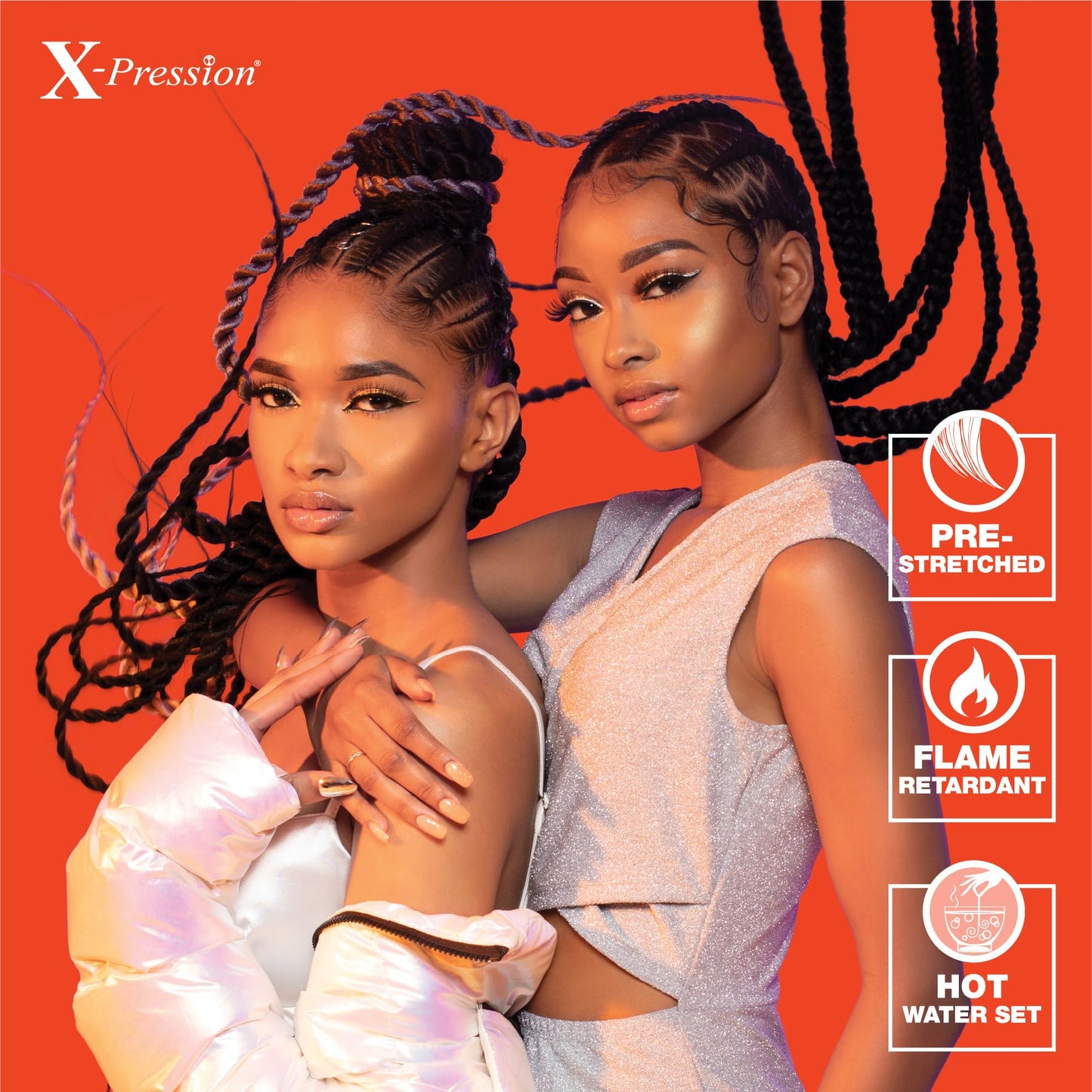 Sensationnel Xpression prestretched braiding hair - 3x xpression 58-inch kanekalon flame retardant smooth yaki braid - 3x x-pression 58 inch (2 pack, 2 DARKBROWN)