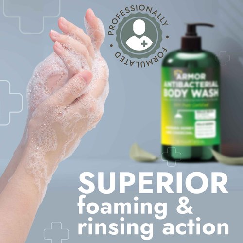 Antibacterial Body Wash | Antifungal Soap for Men & Women | Kills 99.9% of Germs & Bacteria | Helps with Back Acne, Body Odor, Jock Itch & Skin Irritation | Manuka Honey & Charcoal, 16 fl oz