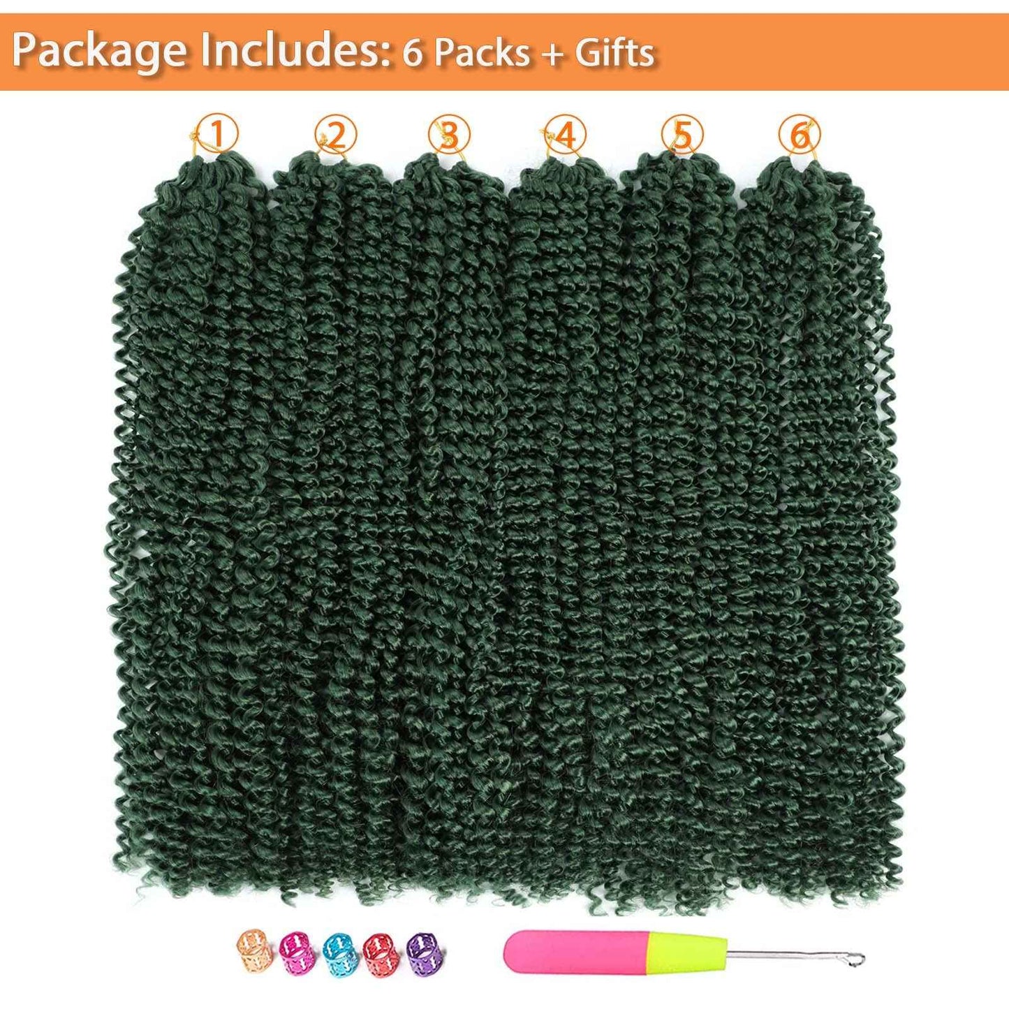 Dark Green Passion Twist Hair 24 Inch 6packs DGreen Water Wave Braiding Hair for Butterfly Locs Passion Twists Long Bohemian Protective Hair Extensions (24 Inch, 6 Packs, Dark Green#)