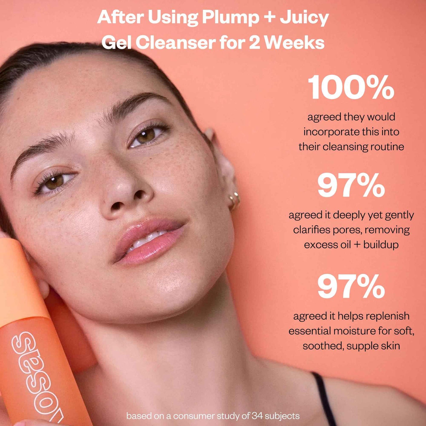 Kosas Plump + Juicy Comfy Clean Gel Cleanser –Hydrating Face Wash for All Skin Types, Deep Clean & Moisturize, Soap & Sulfate Free, with Hyaluronic Acid, Panthenol & Beta Glucan