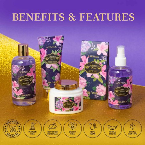 Beauty Kits for Women, Home Spa Baskets Bath Gifts, Bath Spa Kit for Women with Scents Lotion, Luxury Orchid & Jasmine Scent Gift Basket for adults Beauty & Personal Care Set Body Gift Set