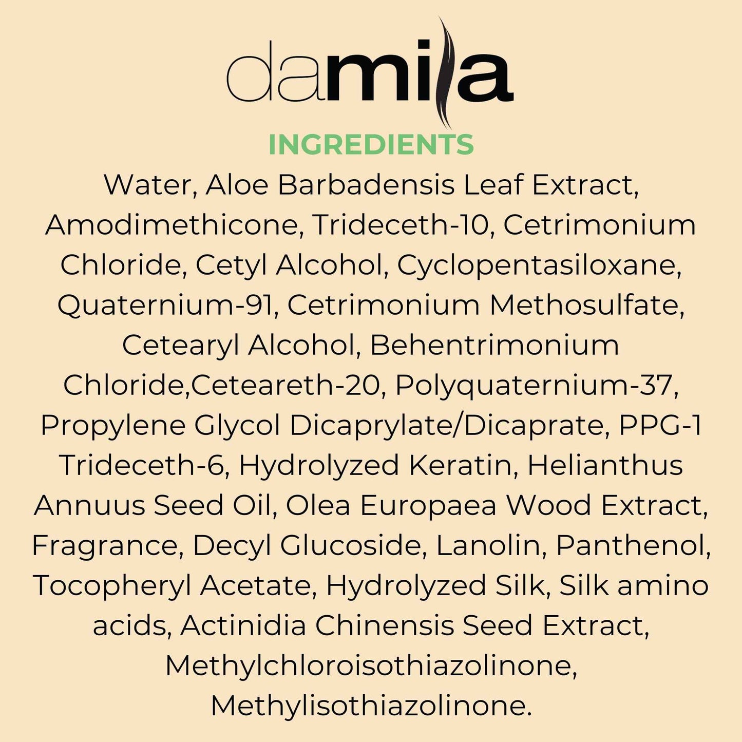 damila Nourishing Conditioner with Keratin & Aloe Vera - Perfect for Damaged, Frizzy, Curly, or Dry Hair (33.8 Fl Oz)