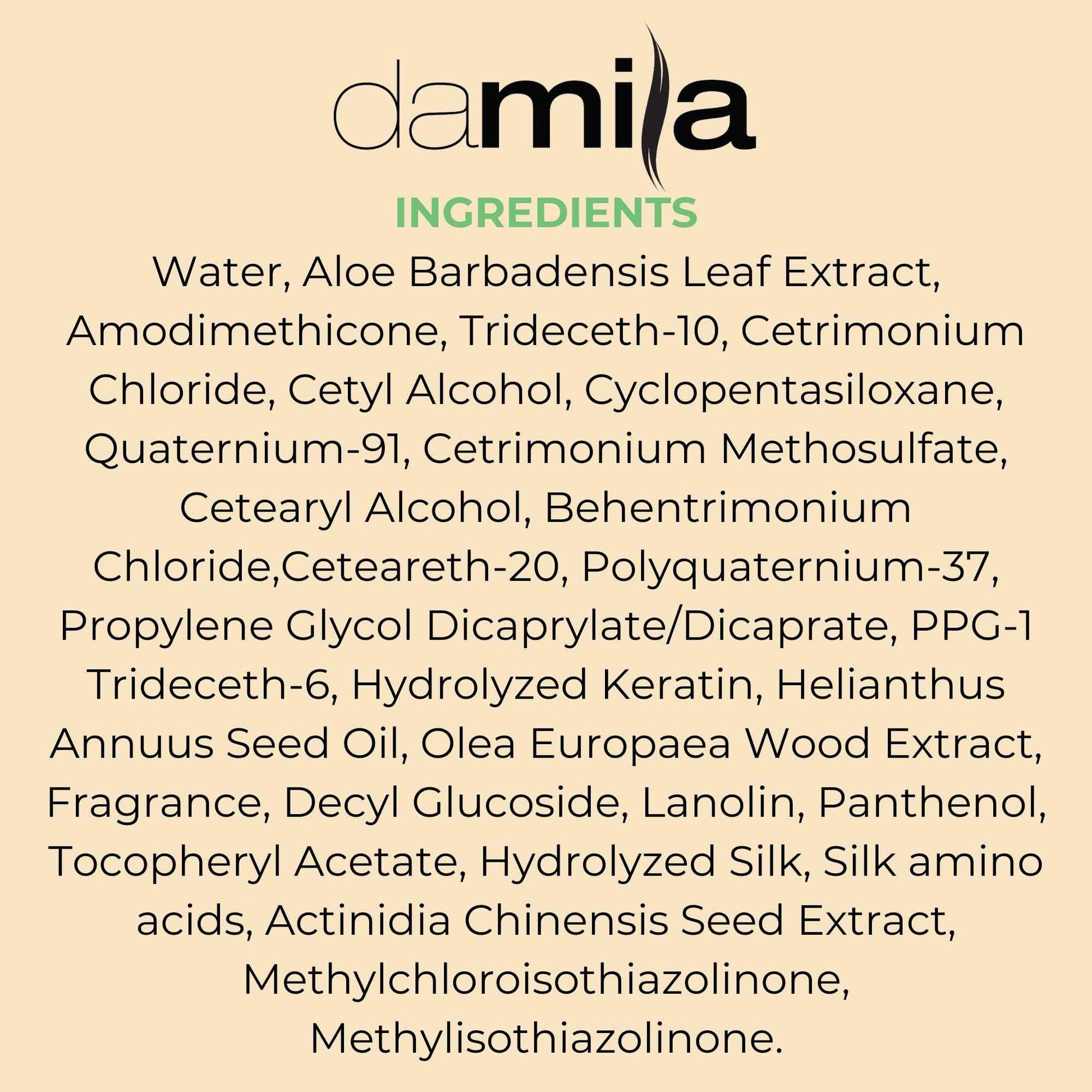 damila Nourishing Conditioner with Keratin & Aloe Vera - Perfect for Damaged, Frizzy, Curly, or Dry Hair (33.8 Fl Oz)