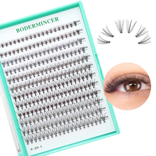 Bodermincer Black/Colored Cluster Lashes 240pcs 20D/40D DIY Eyelash Extension D Curl Long Individual Lashes Mixed Tray Faux Mink Lash Clusters Extensions 8-22mm (10D 8-10-12-14-16mm MIX)