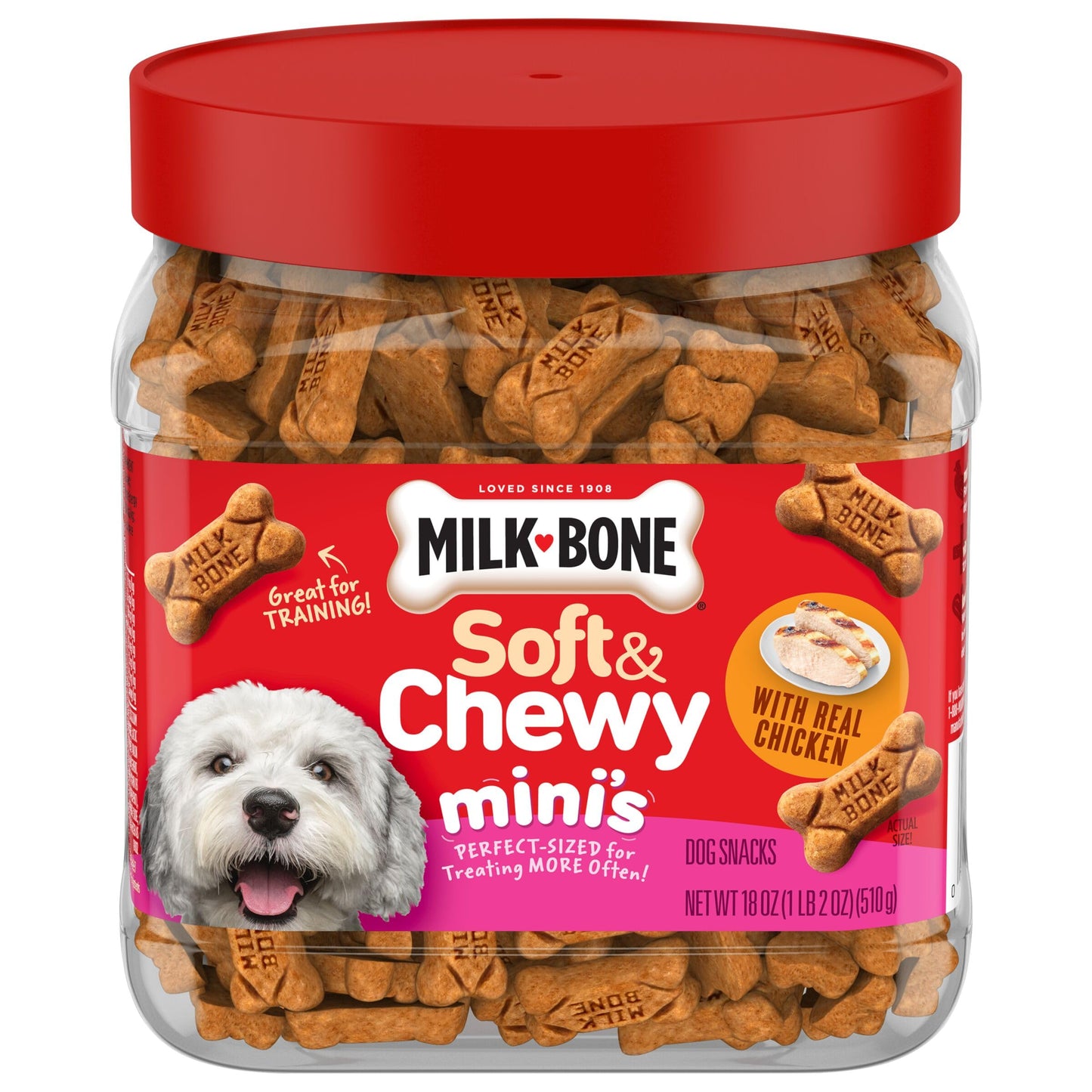 Milk-Bone Soft & Chewy Mini’s Dog Treats, Chicken, 18 Ounce Made with Real Chicken Breast