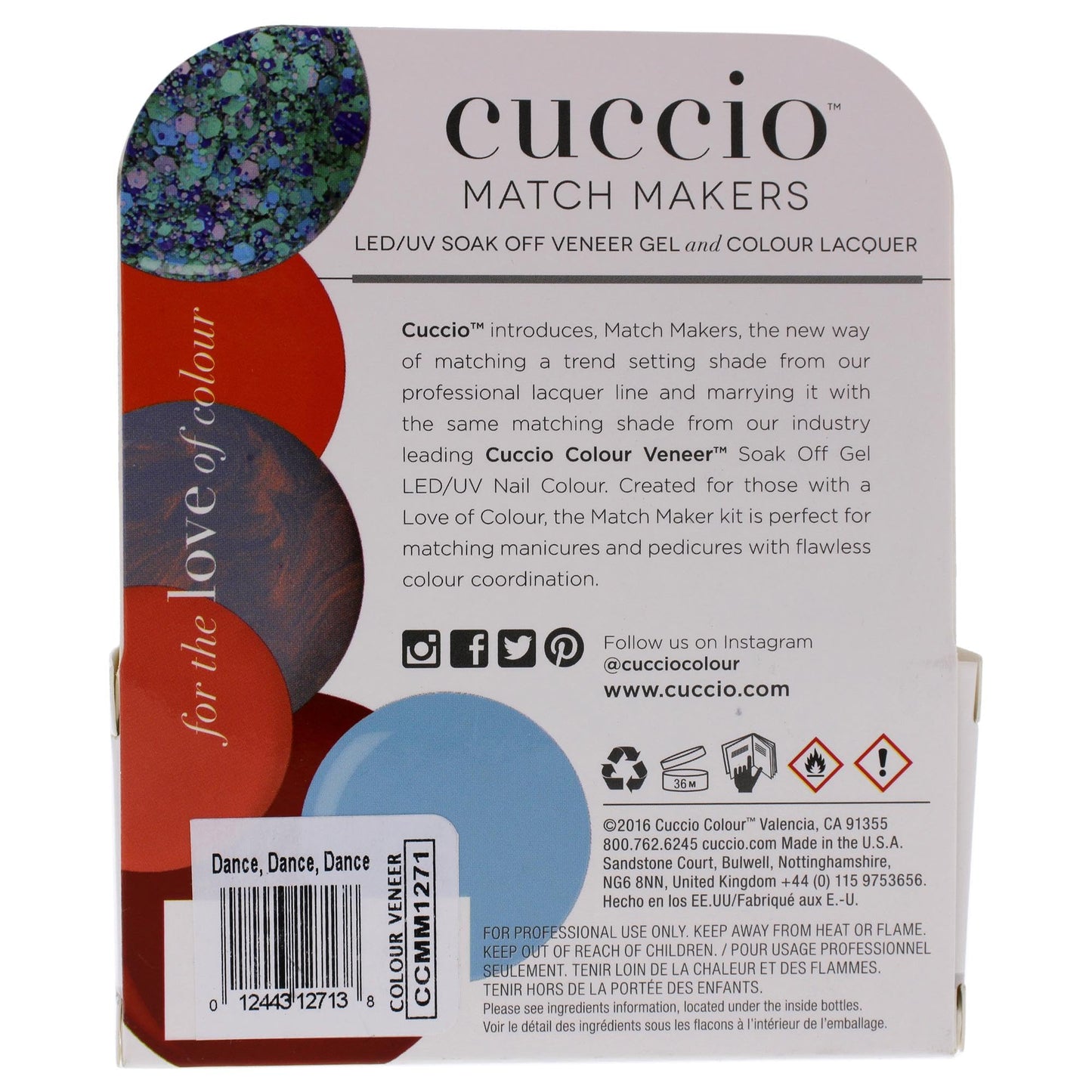 Cuccio Matchmaker - Colour Nail Lacquer & Veneer Gel Polish - Dance, Dance, Dance - For Manicures & Pedicures, Full Coverage - Long Lasting, High Shine - Cruelty, Formaldehyde & Toluene No - 0.43 oz