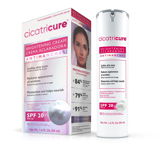 Cicatricure Brightening Facial Moisturizer, 3-in-1 Face Cream with Anti-Wrinkle Q Acetyl 10 & Nutri-Aclarant, SPF 20, Brighten & Even Skin Tone 1.6 fl oz