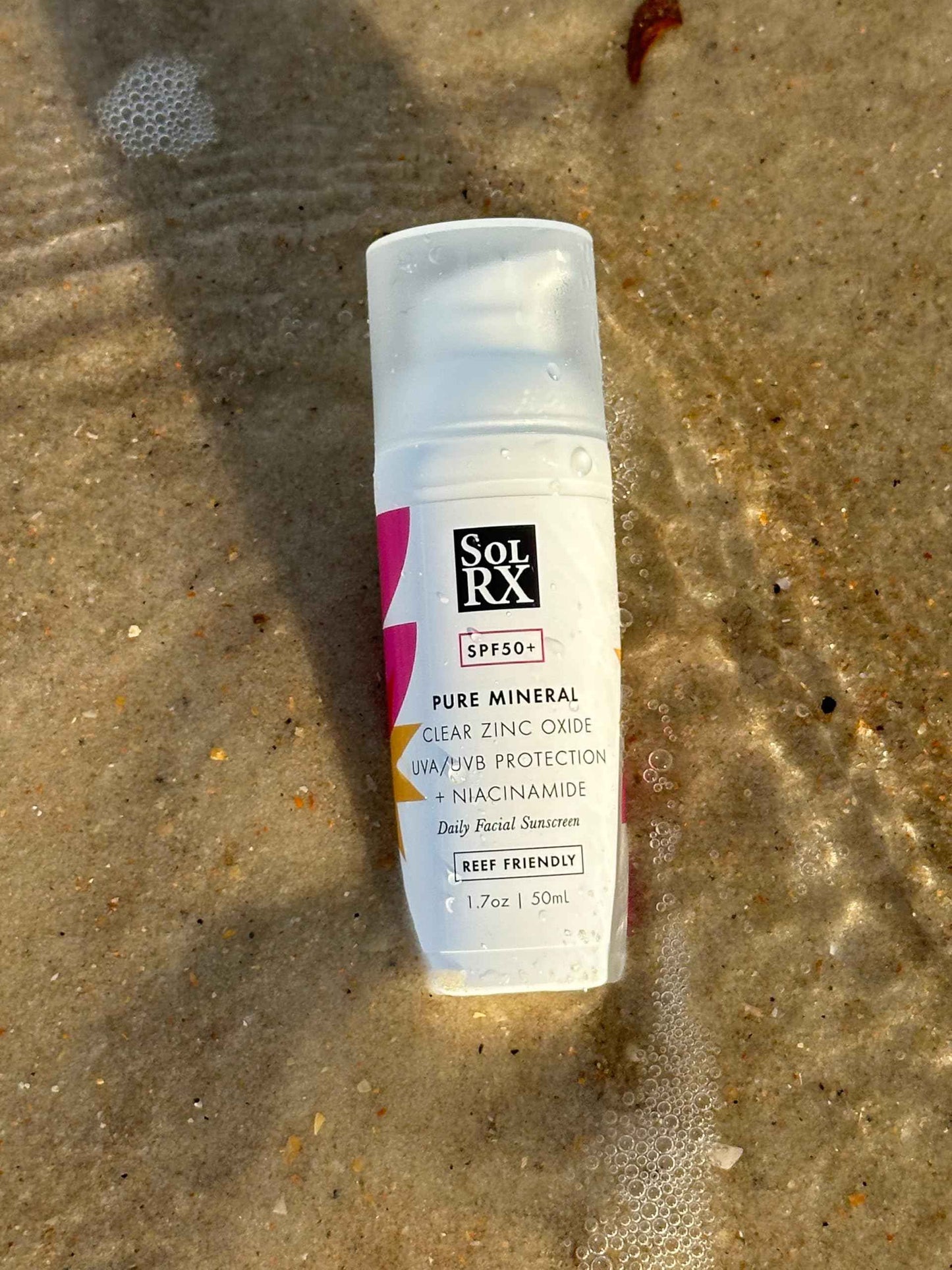 SolRX Pure Mineral SPF 50+ Face Sunscreen - 1.7oz Zinc Oxide Sunscreen with Niacinamide, Daily Facial Sunscreen, Reef Safe Sunscreen