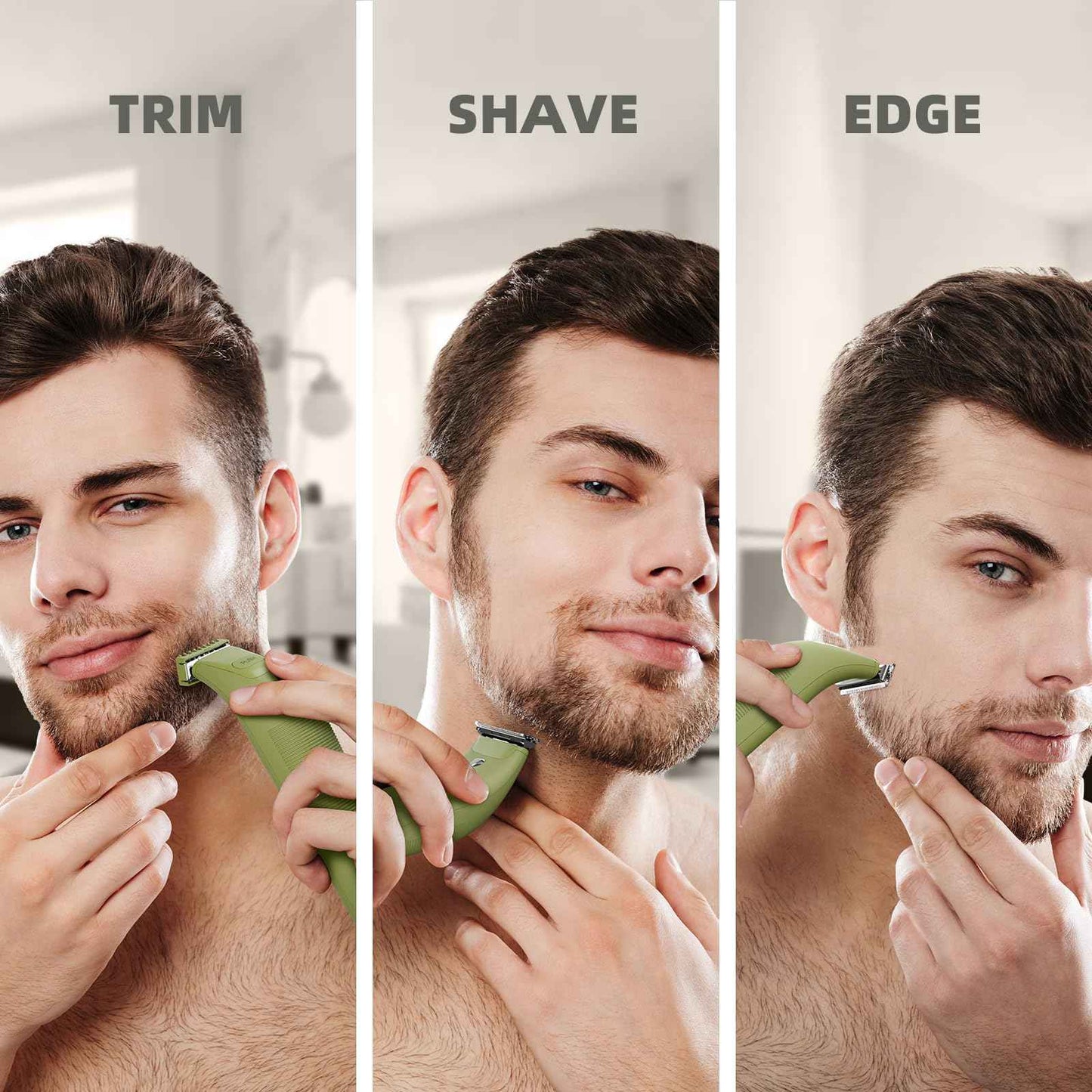 VIKICON Body Hair Trimmer for Men & Women: Safety Electric Razor for Pubic, Legs, Chest, Face w/Dual-Sided Single Blade & 5 Guide Combs, Waterproof Smooth Intimate Shaver, 150min Long Battery Life