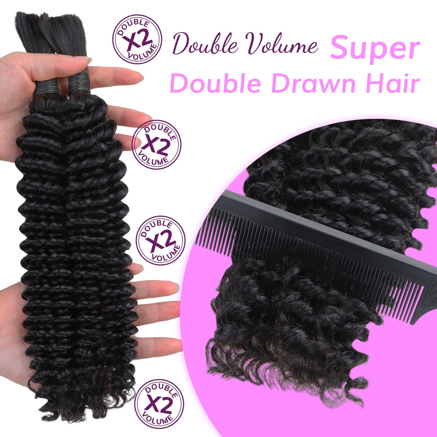 IDN BEAUTY Human Braiding Hair 18 Inch 100g Bulk Human Hair For Braiding Kinky Curly Natural Black Bulk Human Hair For BoHo Braids No Weft 15A Vietnam Virgin Braiding Hair