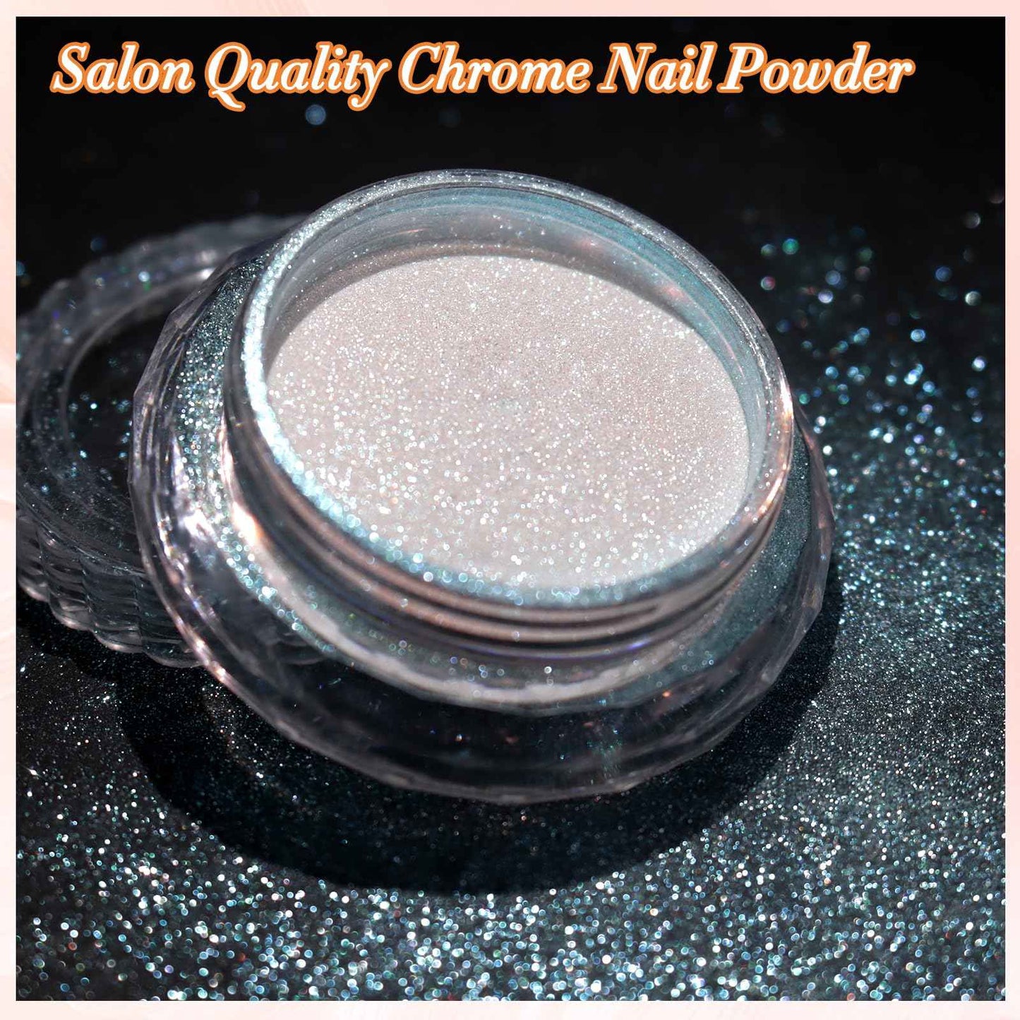 FNNZ Unicorn Chrome Nail Powder, Aurora Unichrome Mermaid Aurora Nail Powder Pigment Pearlescent Nail Art Glitter Decoration for Home DIY Nail Salon Manicure - Glacier Ocean