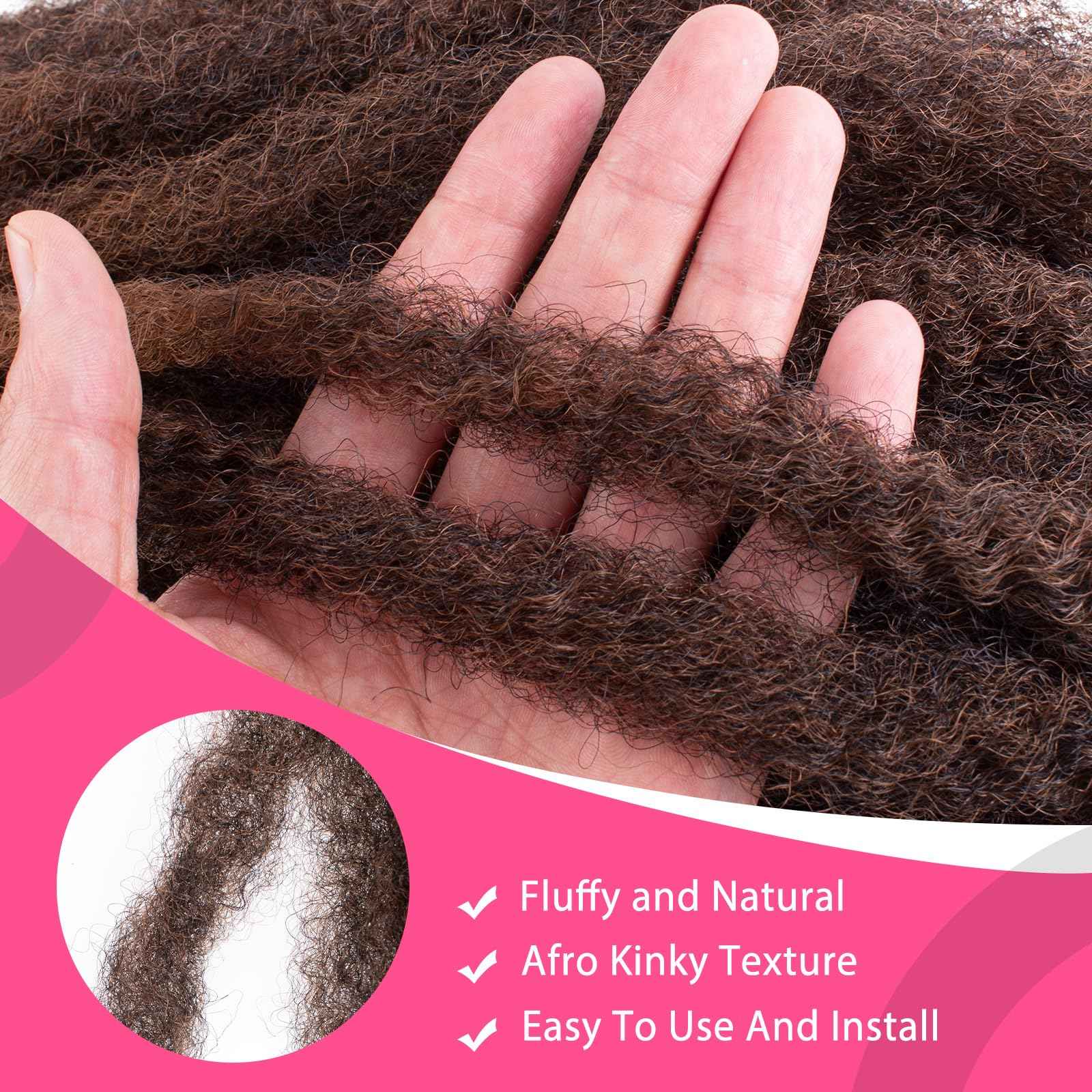 RuiYok 30 Inch Marley Twist Braiding Hair Ombre Brown Marley Hair Crochet Braids 8 Packs Pre-Separated Springy Afro Kinky Twist Hair for Black Women Long Braiding Hair for Crochet Locs Braids T30#