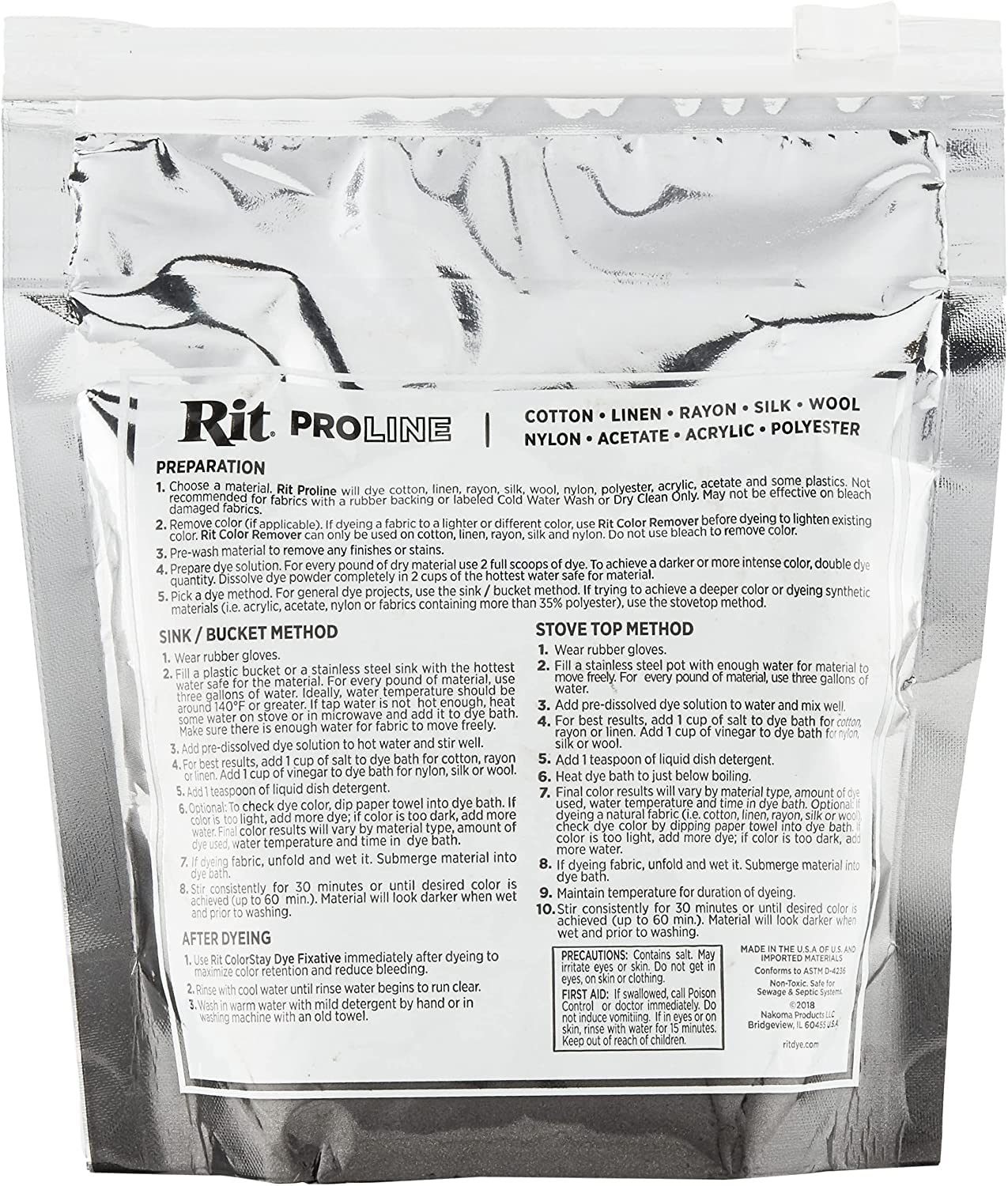 Nakoma Rit Proline Color Remover Powder 1lb Bag, White, 16 Ounce