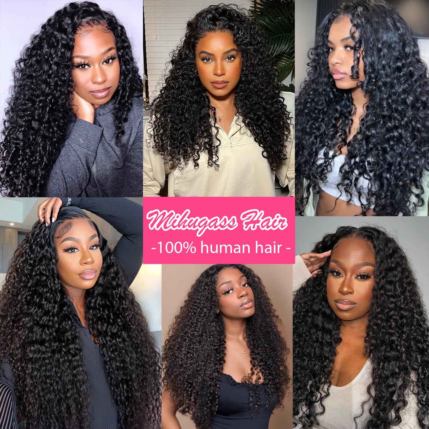 Mihugass Burmese Curly Clip in Hair Extensions #1B Natural Black Color Curly Clip ins For Women Brazilian Virgin Clip on Hair(14inch,#1B)