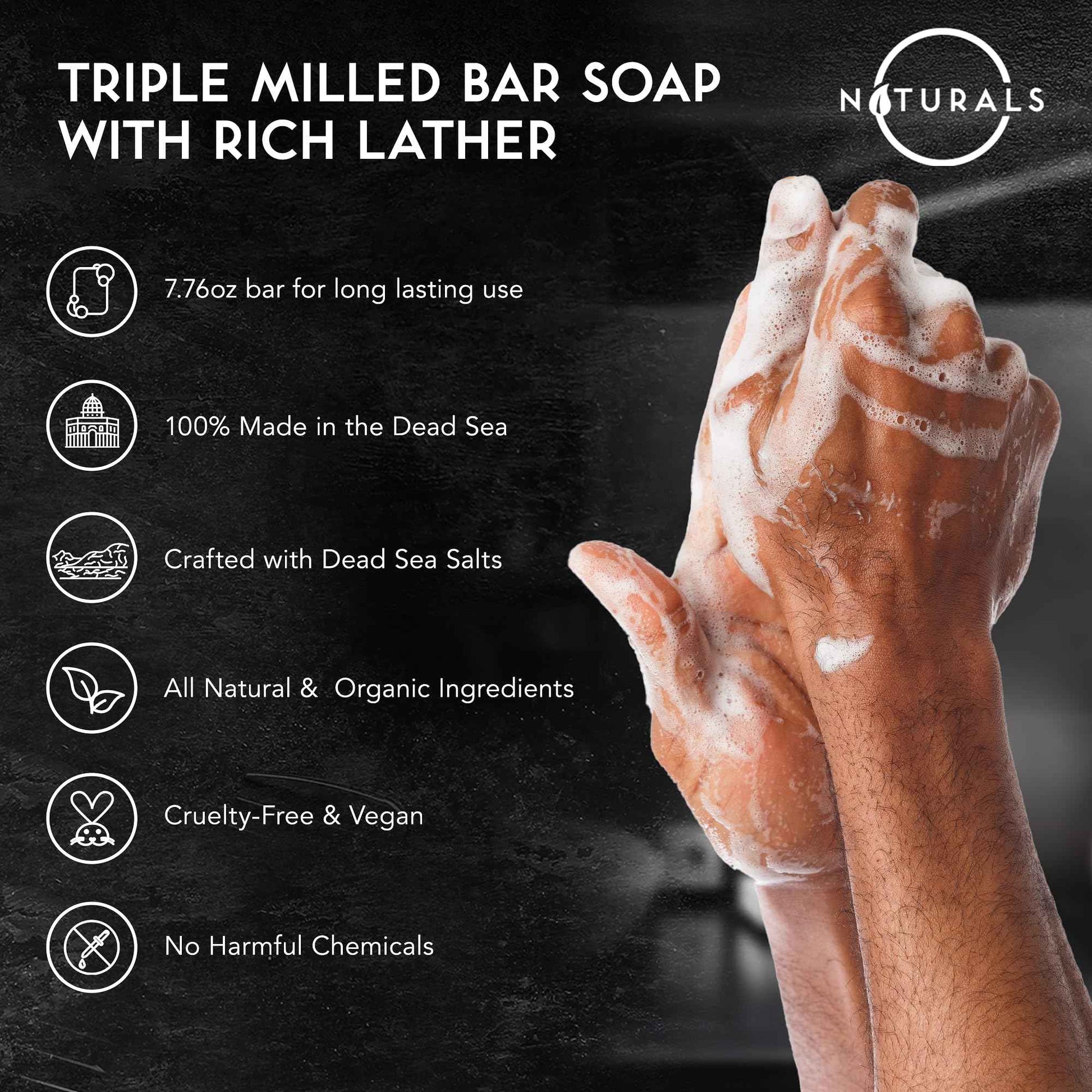 O Naturals 5PC Mens Soap Gift Sets, Gifts for Men, Organic Bar Soap for Men, Mens Gift Set Exfoliating Soap Cedarwood & Mint, Mens Bar Soap in Citrus, Olive Oil, African Black Soap, Soap Gifts For Men