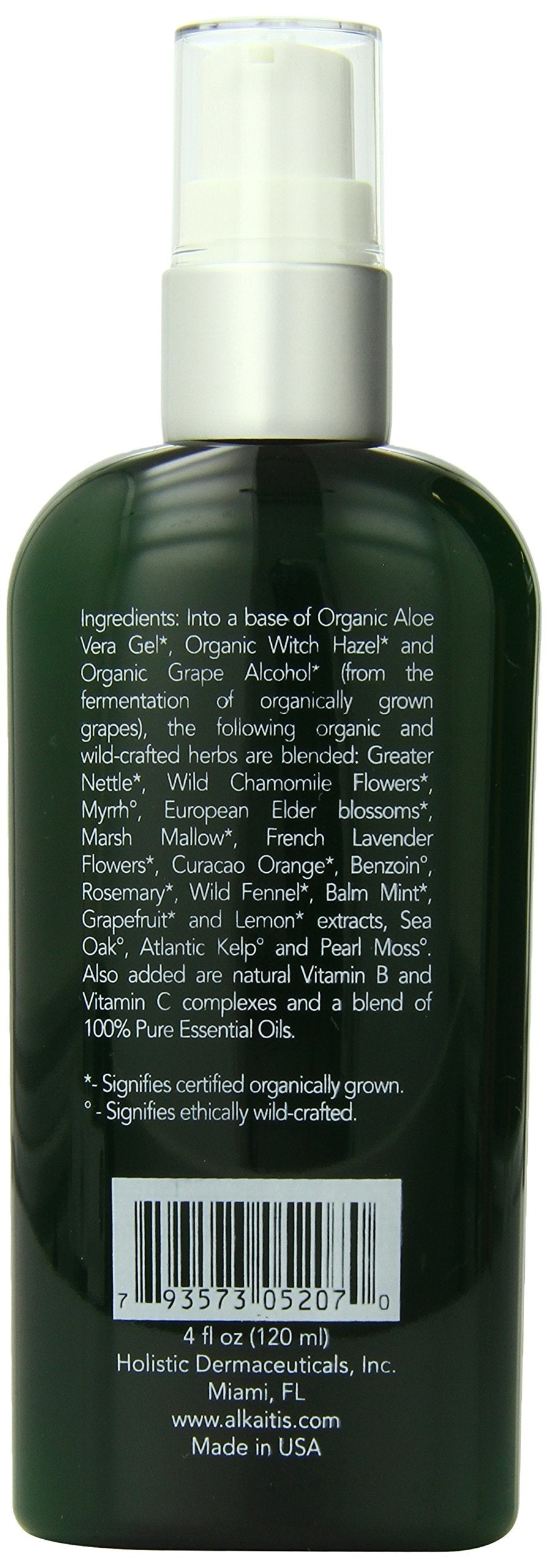 DR. ALKAITIS Organic Herbal Toner, 4 Fl Oz