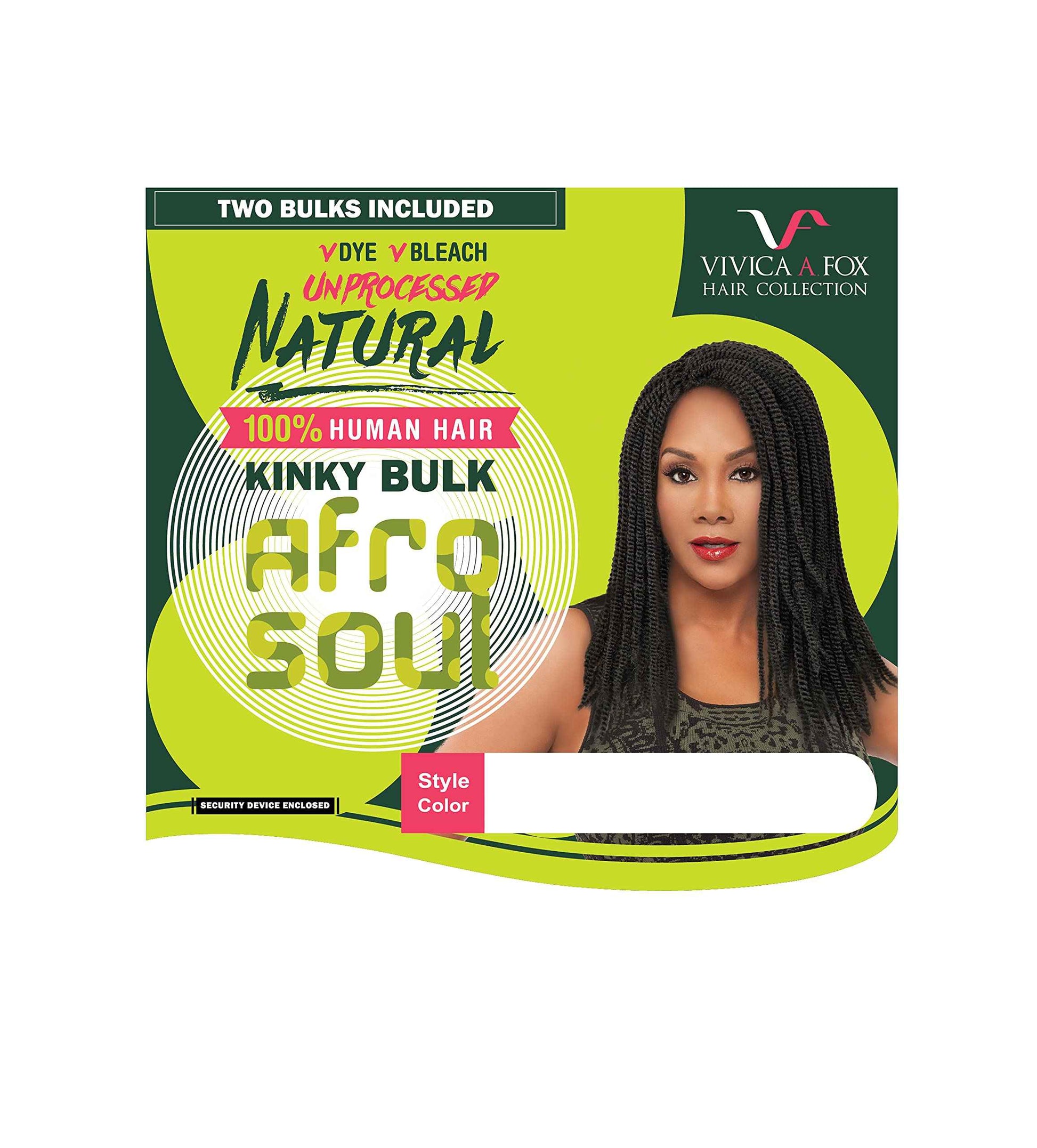 Vivica A Fox Hair Collection HKBK16-N 100% Unprocessed Natural Human Hair Afro Curl Kinky Bulk Extension, Natural, 5.8 Ounce