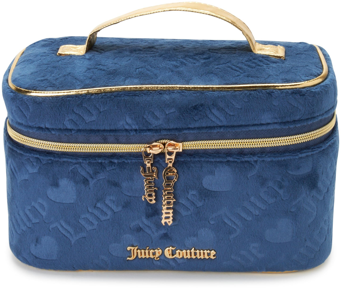 Juicy Couture Women's Cosmetics Bag - Travel Makeup and Toiletries Train Case Organizer, Size One Size, Blue