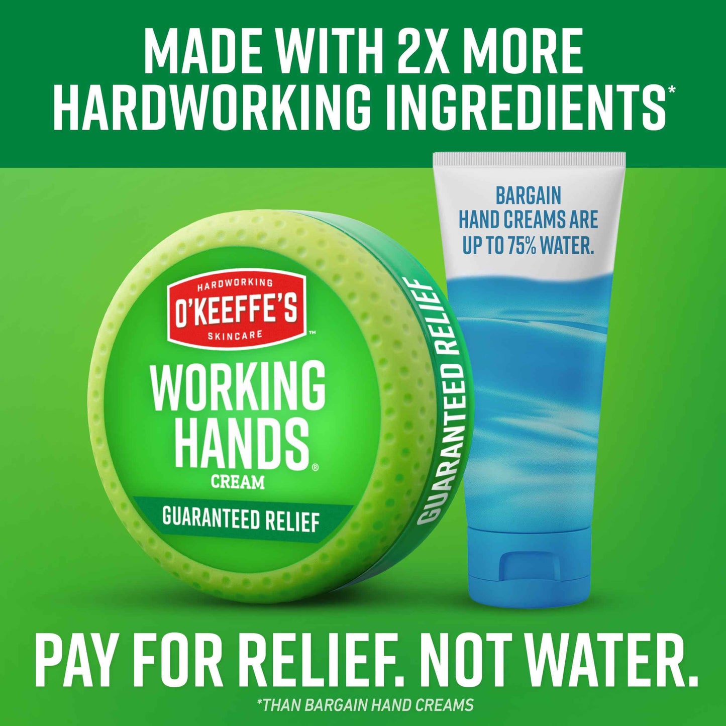 O'Keeffe's Working Hands Hand Cream for Extreme Dryness - 7 oz Tube (2 Pack) - Repairing Skincare for Cracked, Dry Hands