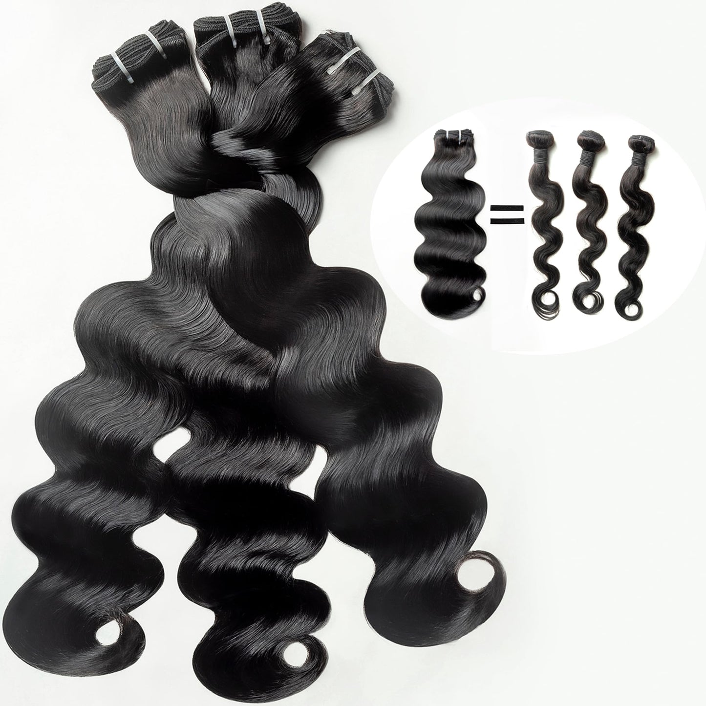 TRIIPPY Raw Body Wave Human Hair Bundles,Triple Lifespan Than Regular Virgin Hair No.1 Sales Of Raw Hair Bundles(16 18 20 Inches) Keep Silky And Smooth After Multiple Washes 100% indian Raw Hair