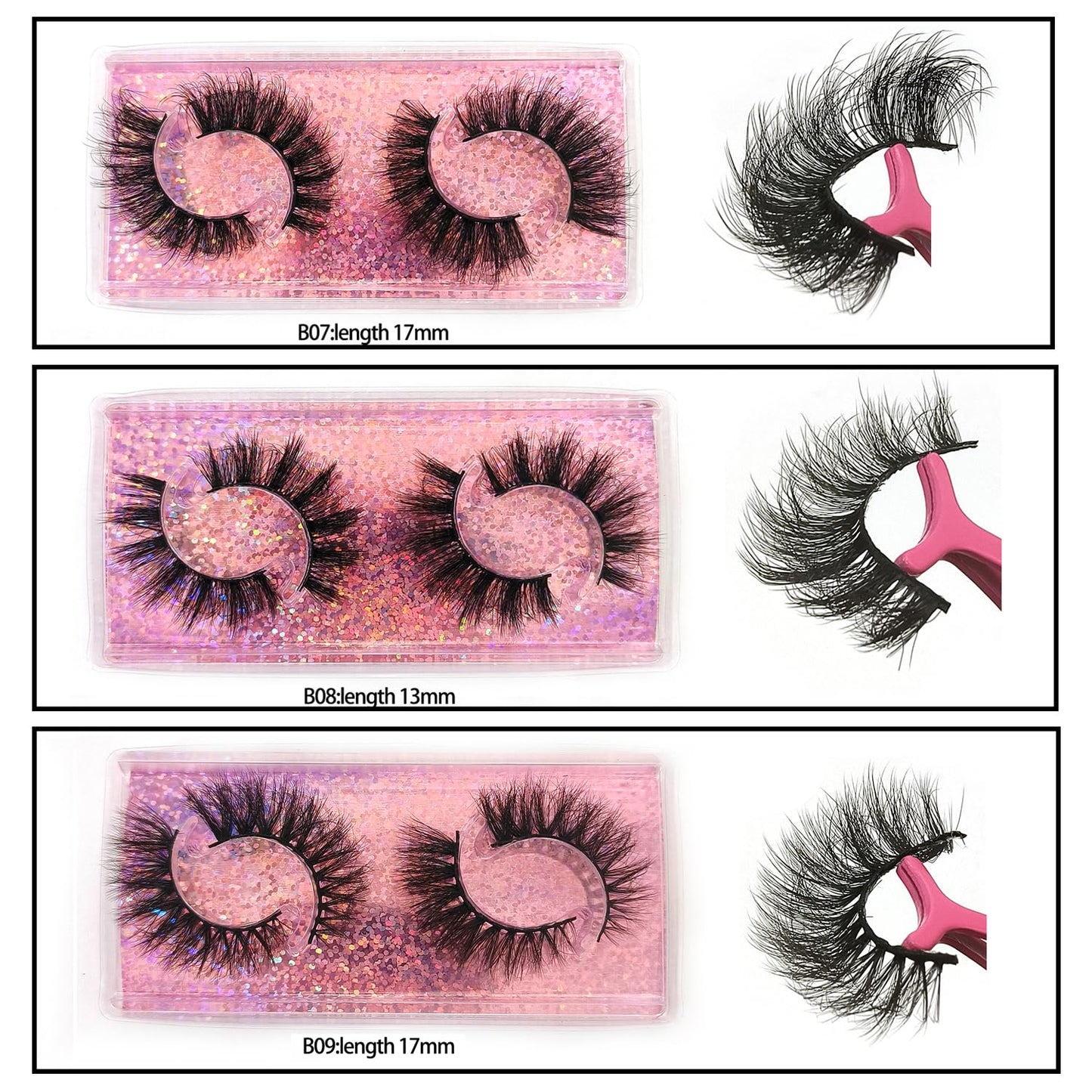 U-Hotmi Fluffy False Eyelashes 12-15mm Natural Look Lashes 10 Styles Faux Mink Lashes Bulk Total 20 pairs