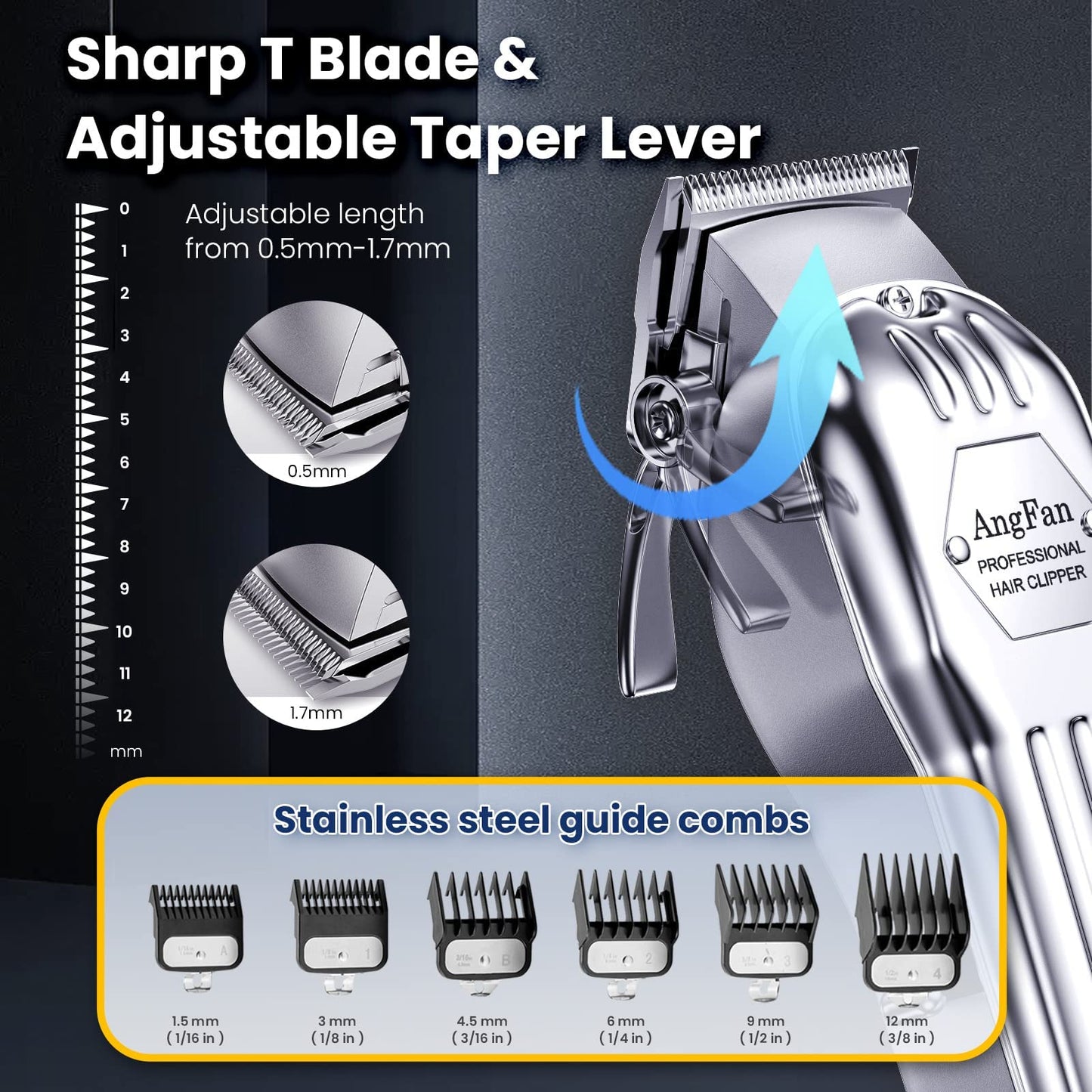 Hair Clippers for Men with Charger T-Blade Hair Beard Trimmer Kit Professional Clippers for Hair Cutting Kit with Led Display Cordless Clippers for Men Women Kids Barber Grooming Kit for Household