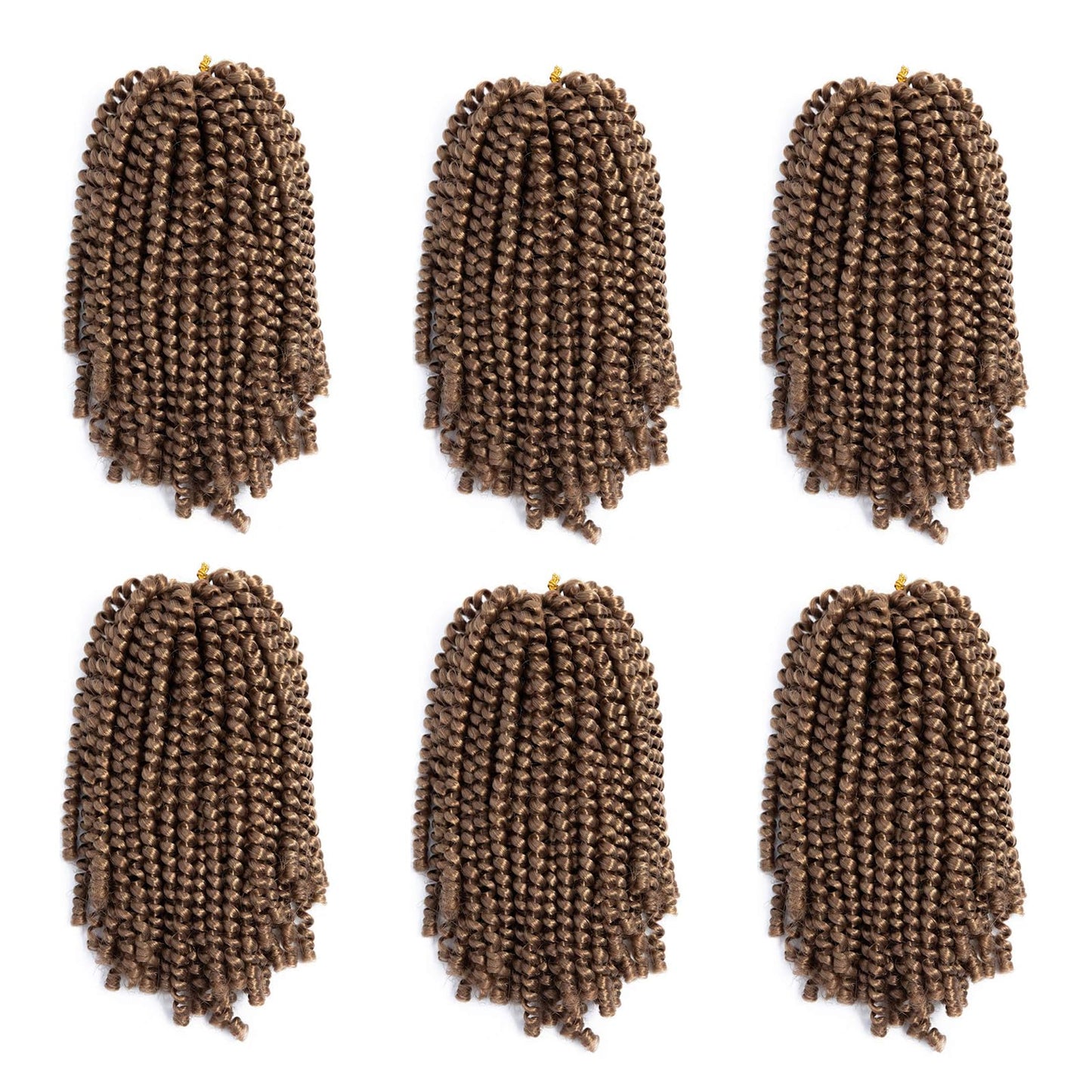 Spring Twist Hair 10 Inch Spring Twist Crochet Hair 6 Packs Spring Twist Braiding Hair For Butterfly Locs Soft Locs Low Temperature Synthetic Fiber Fluffy Hair Extensions (10 Inch,27#)