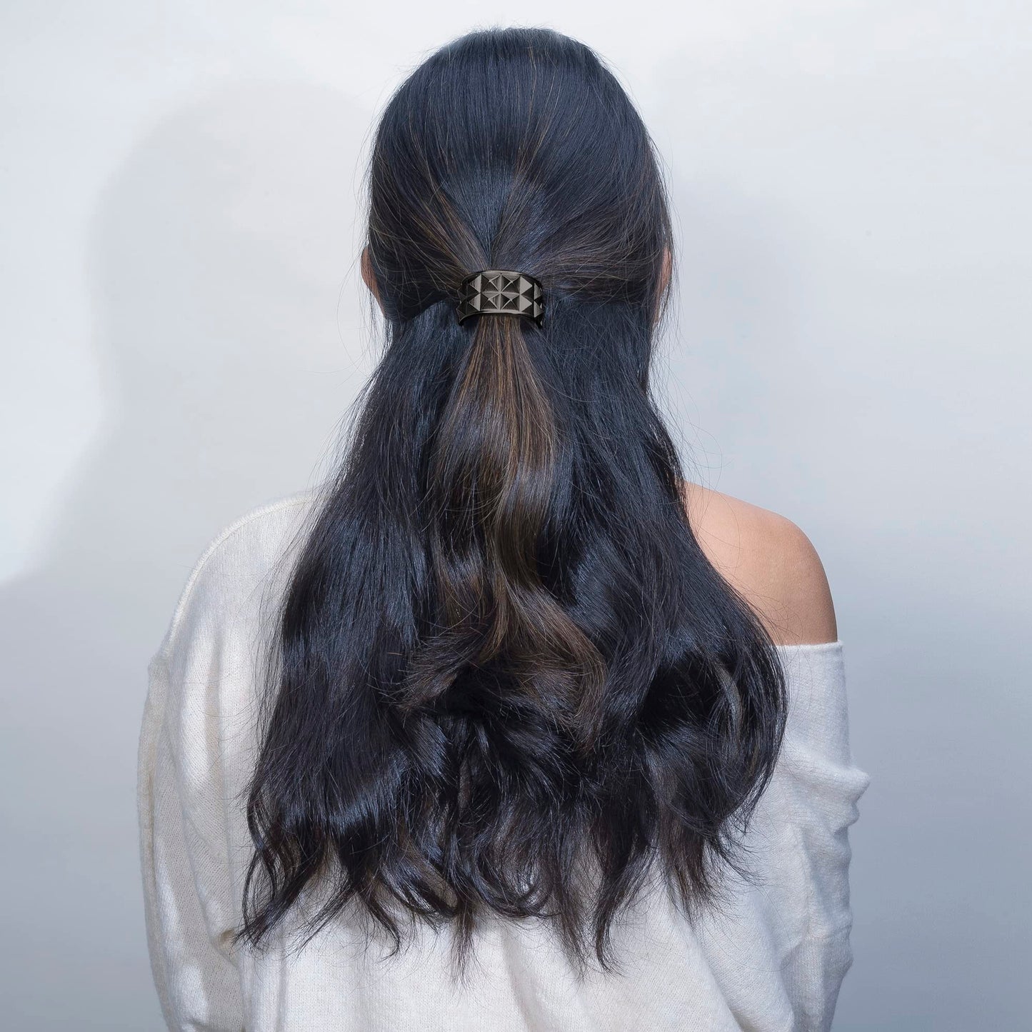 The Hair Edit Gunmetal Pyramid Cuff Hair Tie