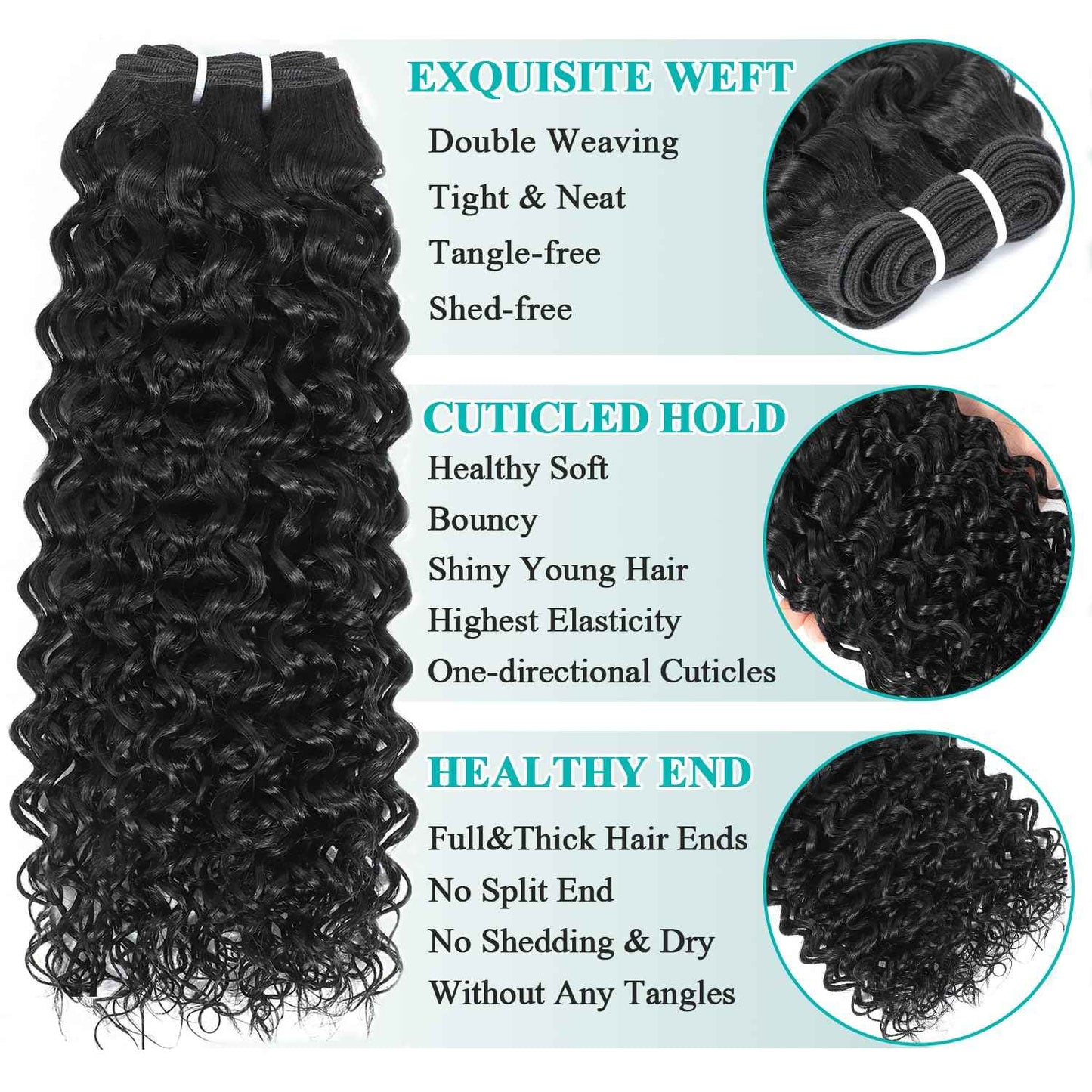 Liang Dian Curly Bundles Human Hair 10 10 12 12 Inch Kinkycurly Bundles Human Hair for Black Women 100% Unprocessed 12A Brazilian Virgin Hair Quick Weave Extensions Natural Black