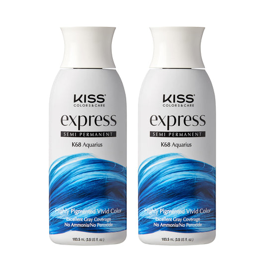 Kiss Express Semi-Permanent Hair Color 100mL (3.5 US fl.oz) (2 PACK, Aquarius)