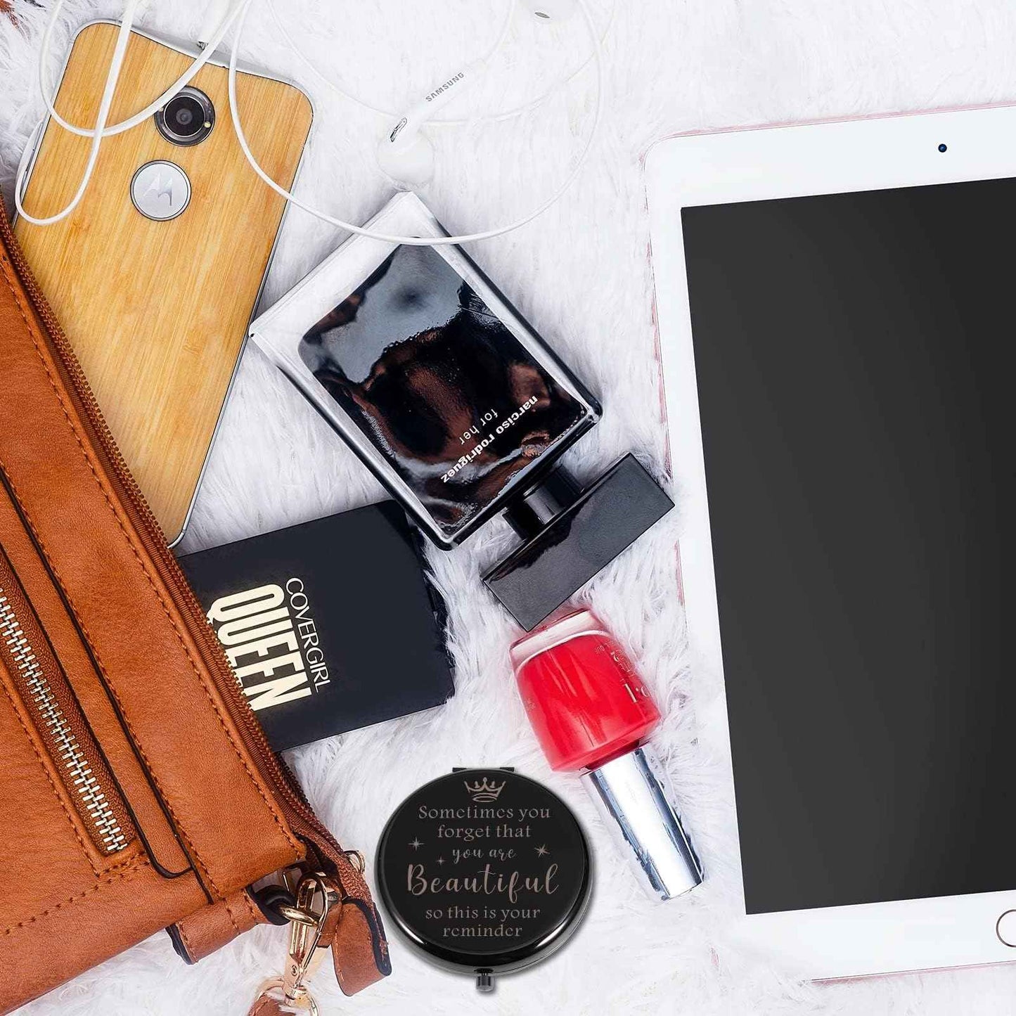 STVK 2025 Stocking Stuffers for Women Girl, Xmas Gifts for College Girls, Inspirational Makeup Compact Mirror for Girls, Anxiety Relief Item, Birthday Gifts for Daughter, 7th 8th Grade School Supplies