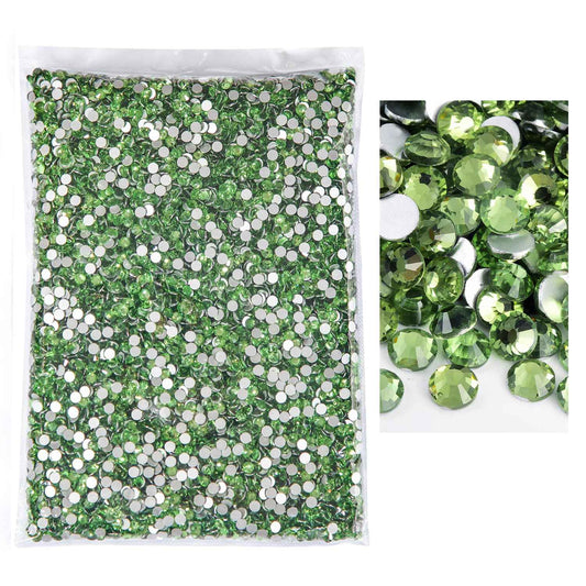 Blinginbox Flatback Rhinestones Bulk,14400pcs Crystal Round Loose Gemstones Glass Rhinestones for Crafts Makeup Nail Art Clothes Shoes DIY Decorations(SS20,4.6-4.8mm,Lt.Peridot)