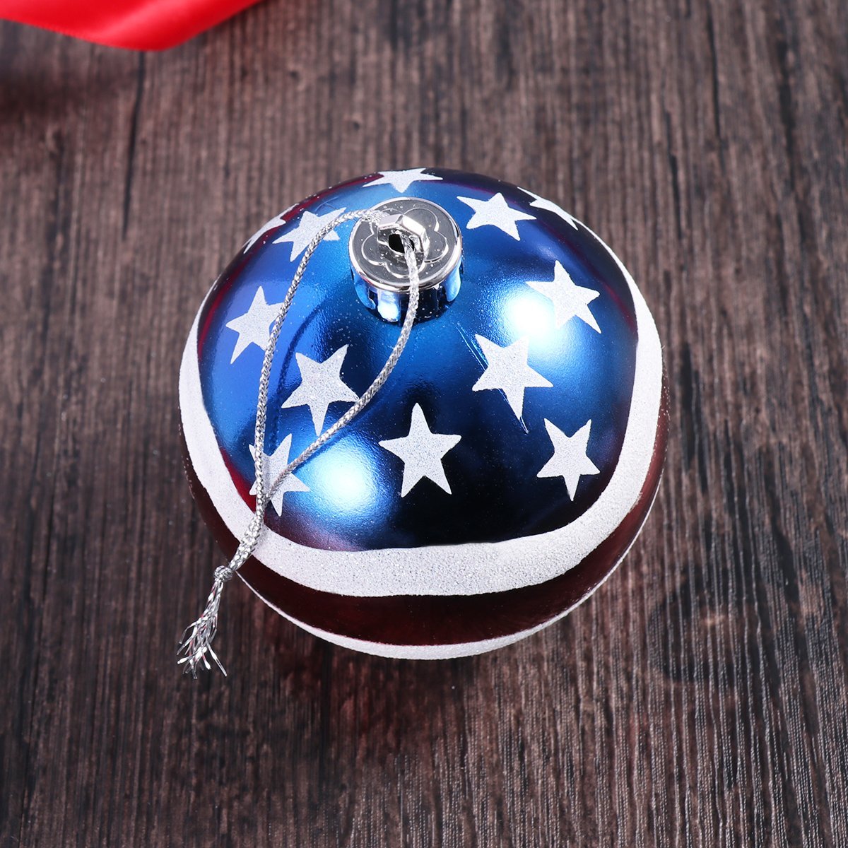 24pcs 3-1/4" (80mm) American Patriotic Christmas Ball Ornaments July of 4th Ball Hanging Independence Day Party Decor Holiday Wedding Tree Decorations