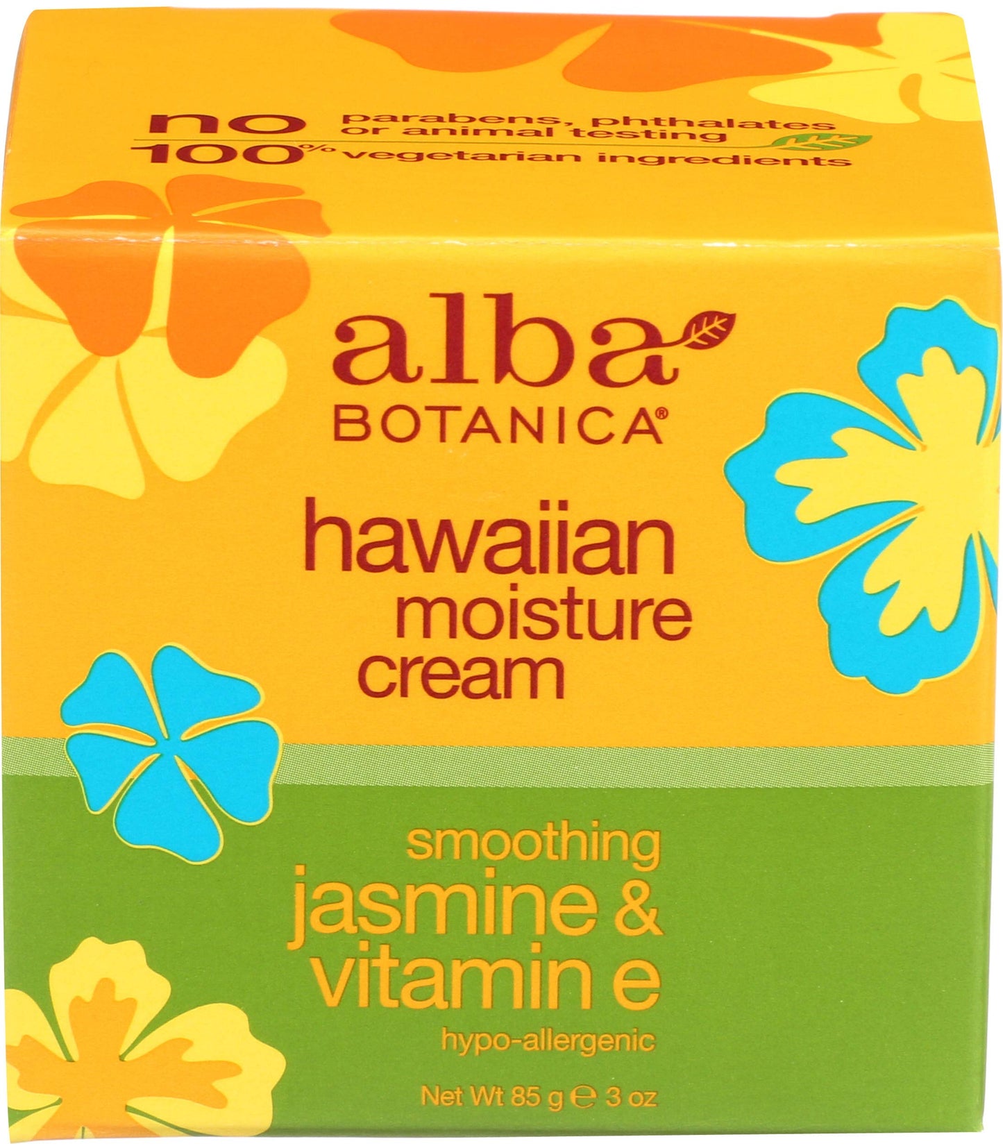 Alba Botanica Hawaiian Moisture Cream, Soothing Jasmine and Vitamin E, 3 Ounce