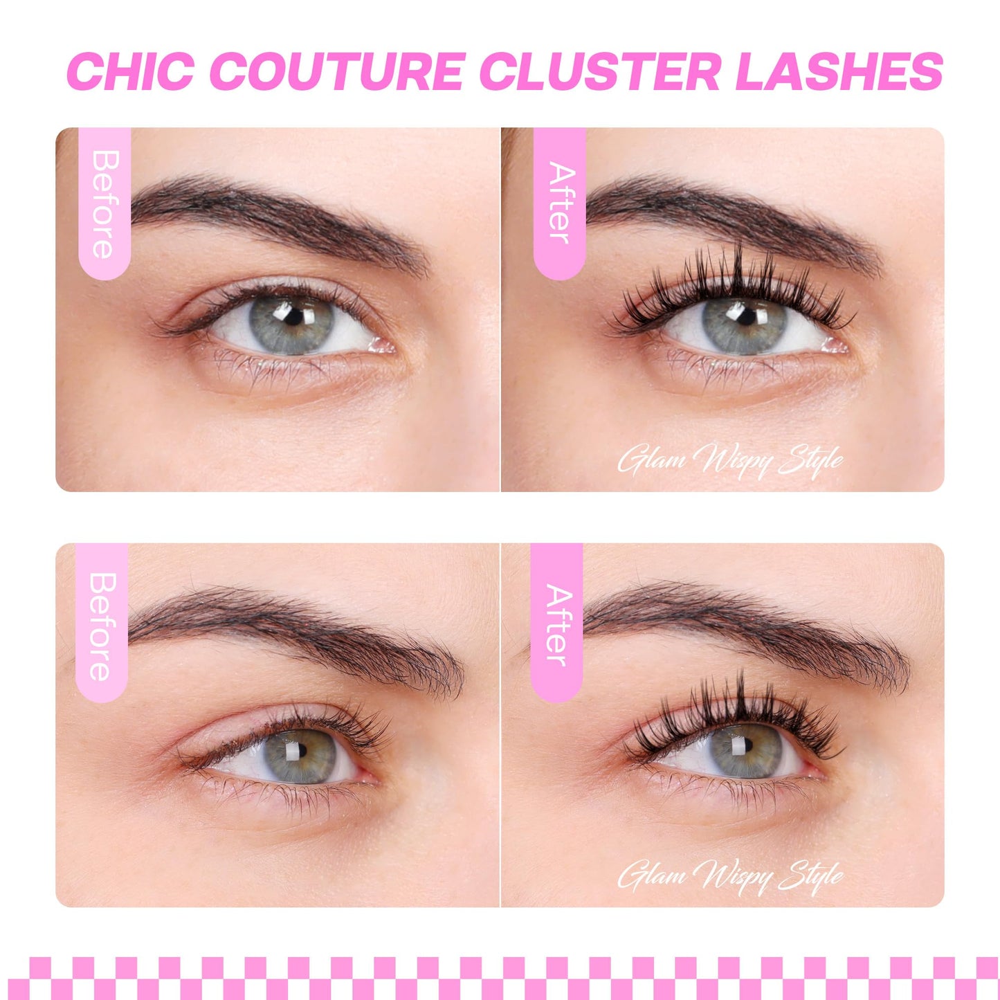 CALAILIS Cluster Lashes DIY Eyelash Extensions 156pcs Natural Lash Clusters Mega Volume Individual Lashes Wispy Eyelash Clusters(DD509,D-10-16MIX)