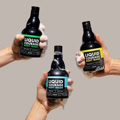 Ballsy Liquid Courage Body Wash to Hydrate Skin, with Aloe Vera, Coconut Oil and Jojoba Spheres, Citrus and Cedar, 14 oz