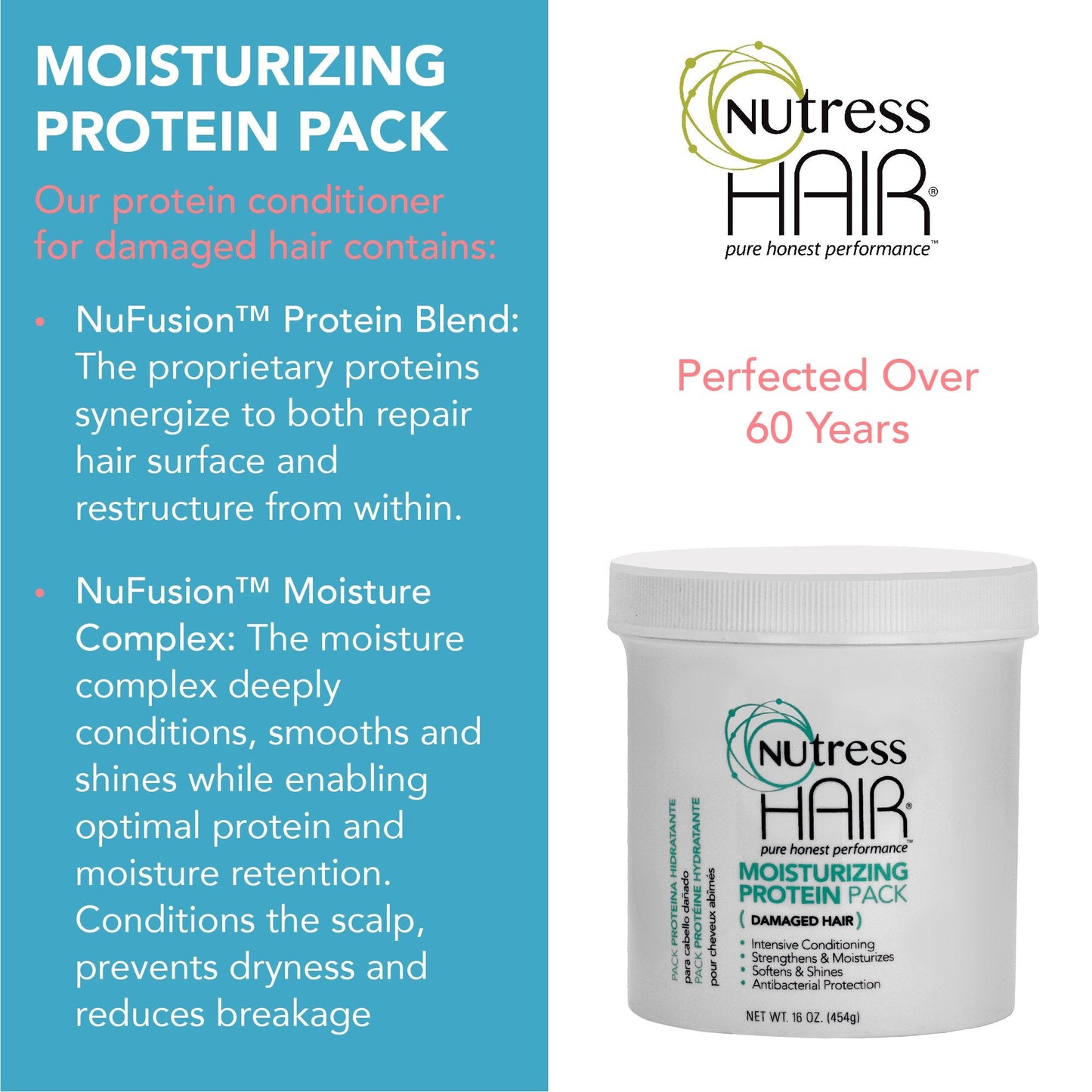 Nutress Hair One-Step Protein Treatment for Damaged Hair 16 oz.