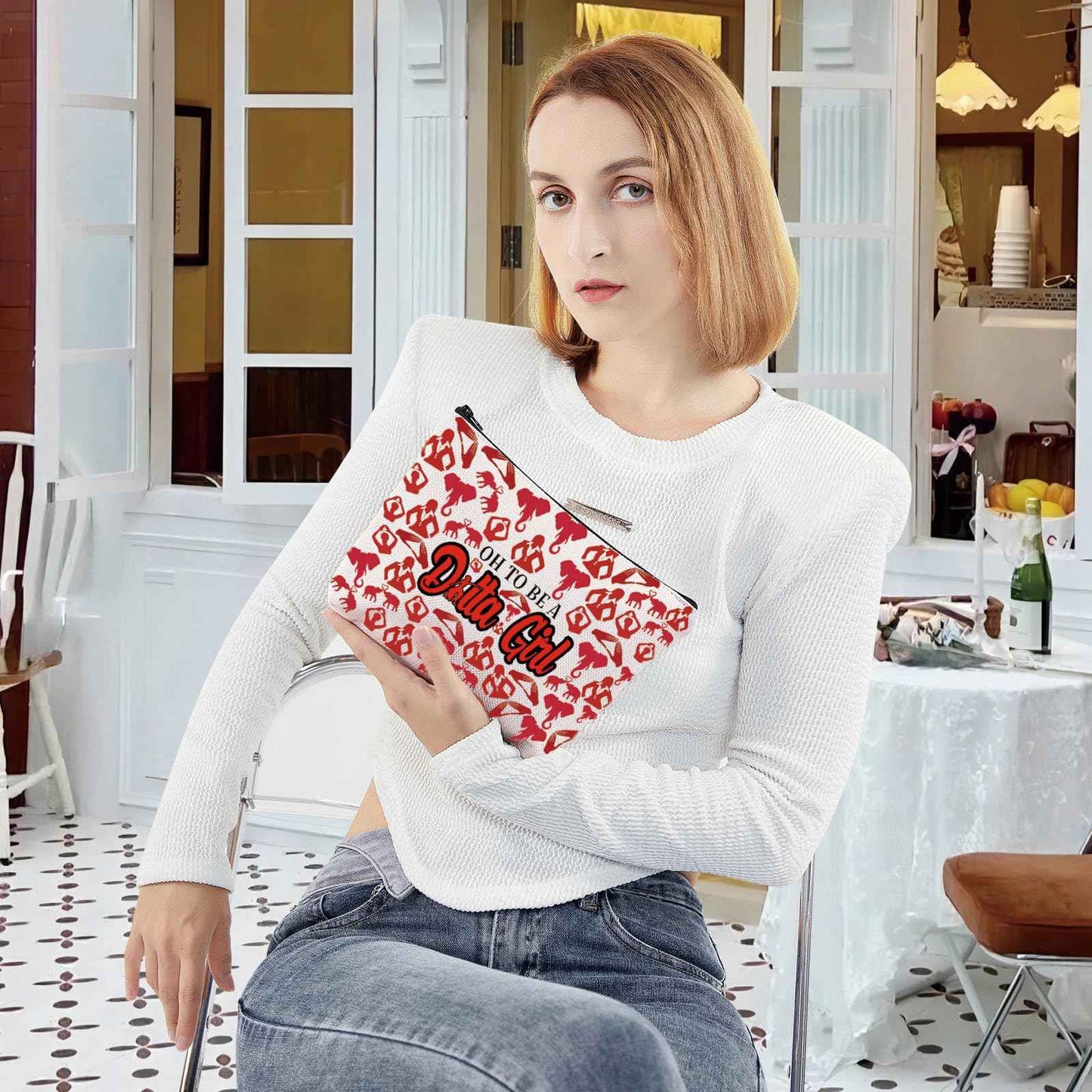 G2TUP Elephant Sorority Makeup Bag Oh To Be A Girl Cosmetic Pouch with Zippered Pocket for Women Girls (Oh To Be-new)