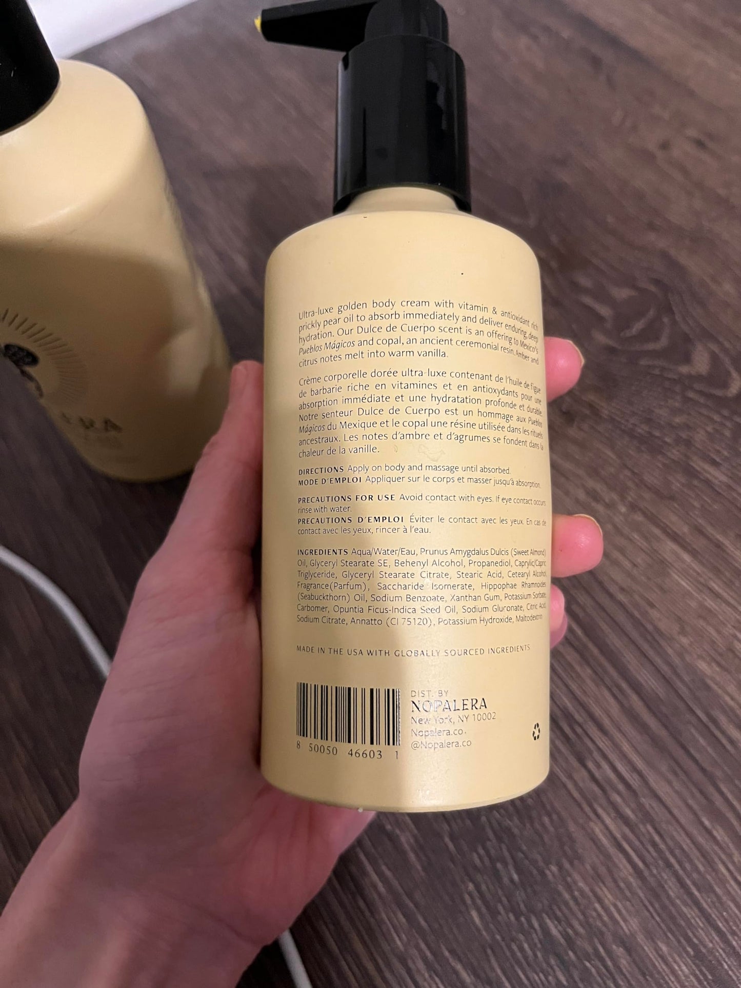 Nopalera Dulce de Cuerpo Cactus Cream - Moisturizing Body Lotion with Prickly Pear Oil, Amber, Citrus, and Warm Vanilla Fragrance, Vegan, 8 oz.