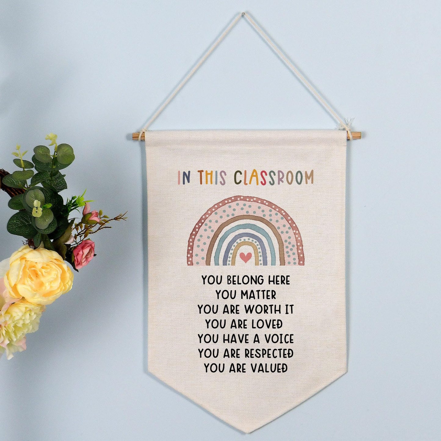 Boho Rainbow Classroom Decor, Bulletin Board Hanging Decor, Diversity Classroom, Daycare Wall Banner, Preschool Decor, Elementary Wall Decor, Classroom Decor, Teacher Gift, Classroom Banner