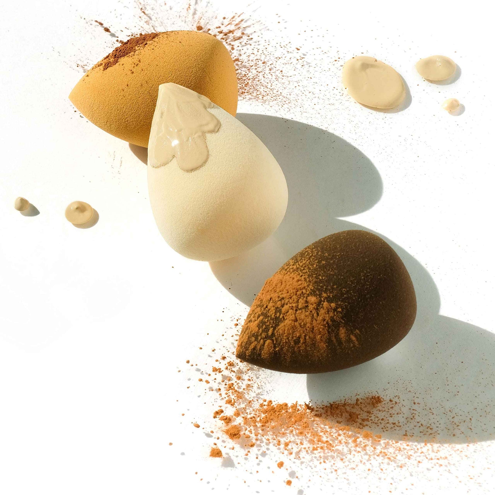 Beauty Bakerie Blending Egg Beauty Sponge Cosmetic Face Make up Blender Sponge Applicator for Powder, Liquid, Foundation, Concealer and Blending, Latex Free 6 Pack Set, Organic Brown