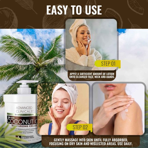 Advanced Clinicals Coconut Oil Moisturizing Cream + Hyaluronic Acid Hydrating Cream Set