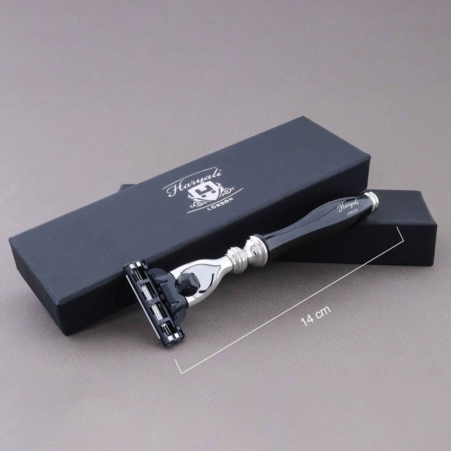 Haryali London 3 Edge Shaving Razor With Black Coated Handle Beard and Mustache Safety Razor For Men and Women
