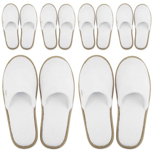 BERGMAN KELLY - Spa Slippers - Disposable Indoor House Slippers - Closed Toe House Shoes for Men & Women - Value Pack Hotel Indoor Shoes for Guests - Washable & Reusable for Travel & Wedding