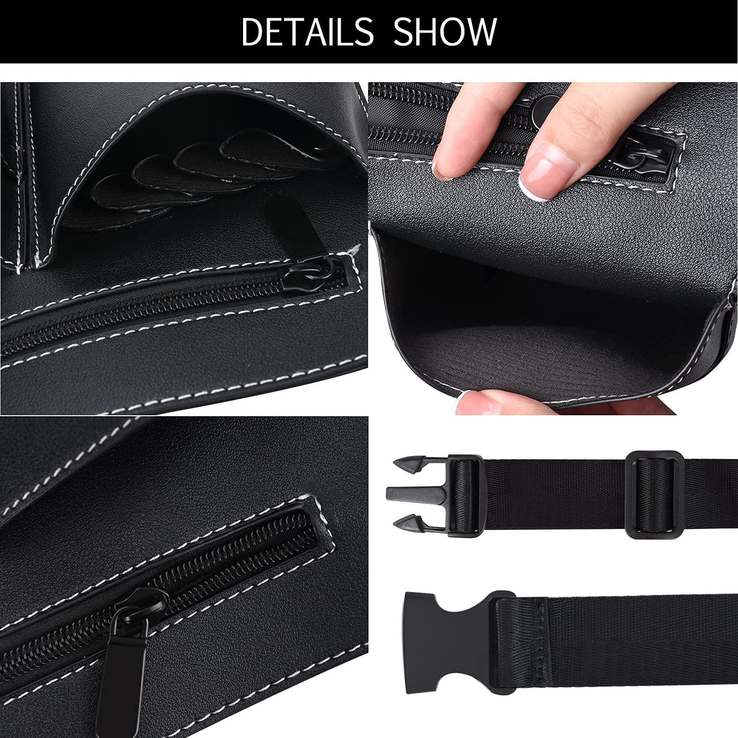 Noverlife Hairdresser Scissor Bag, Barber PU Leather Waist Pouch, Professional Hairdressing Tools Storage Holster with Waist Belt, Hair Salon Scissor Storage Waist Bag for Hairstylist